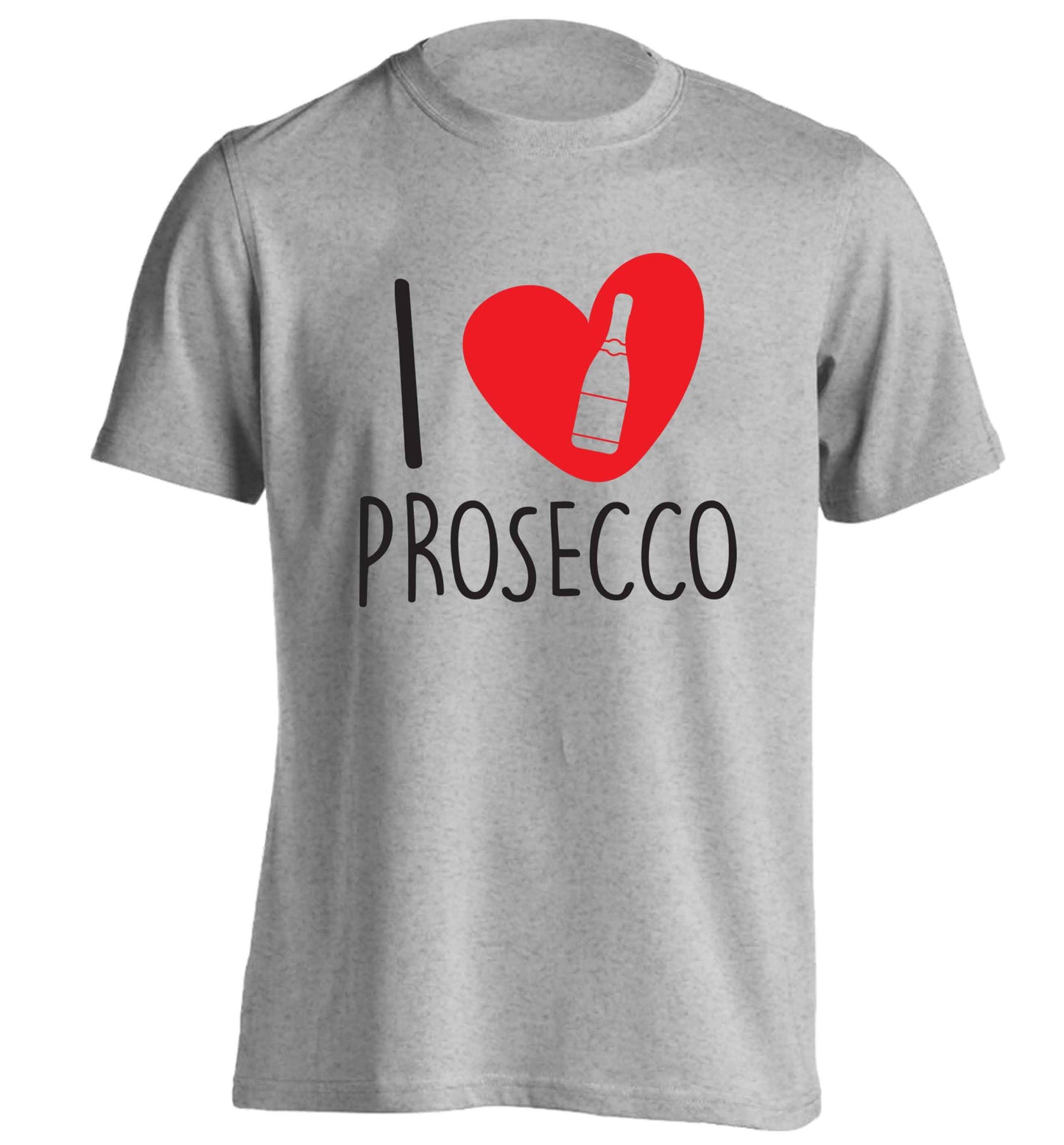I love prosecco adults unisex grey Tshirt 2XL
