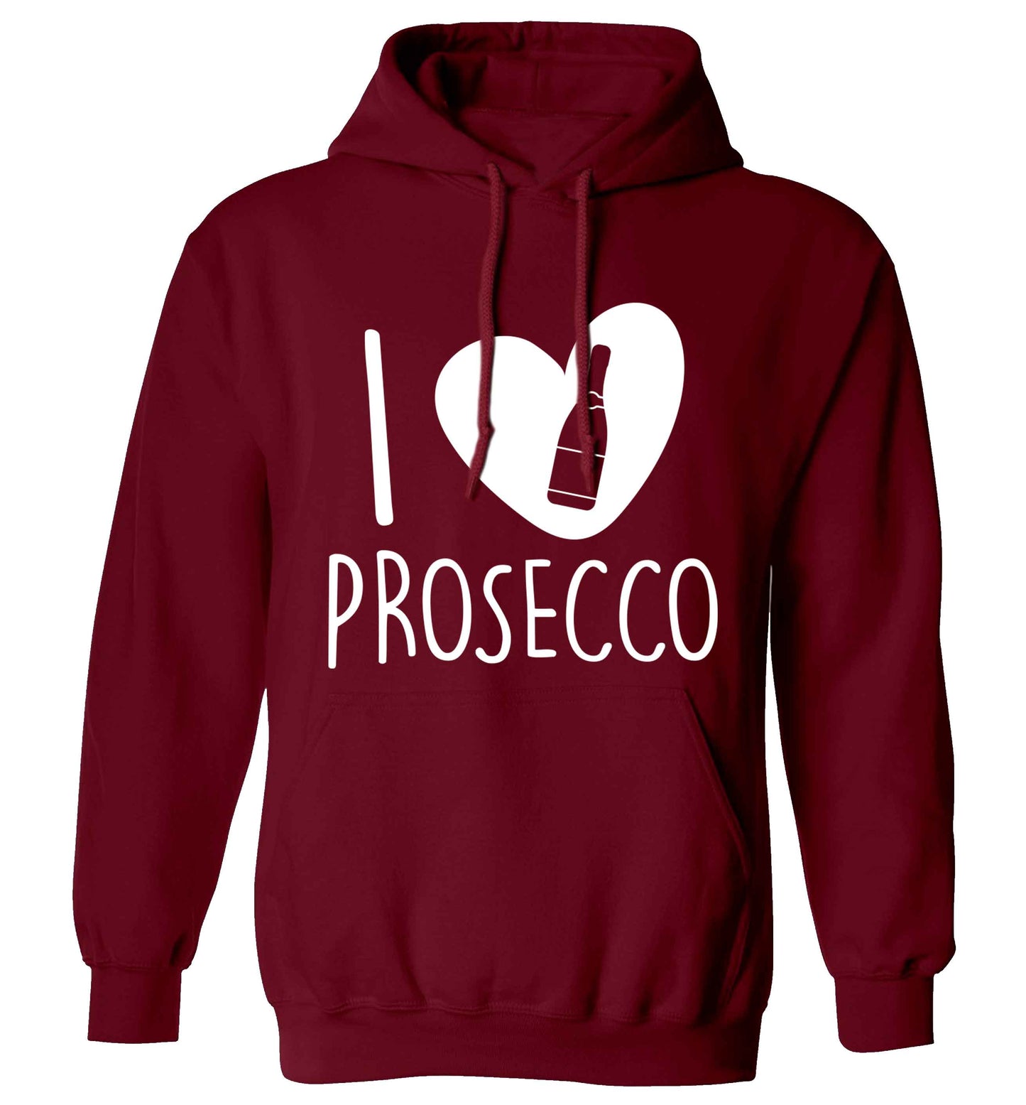 I love prosecco adults unisex maroon hoodie 2XL