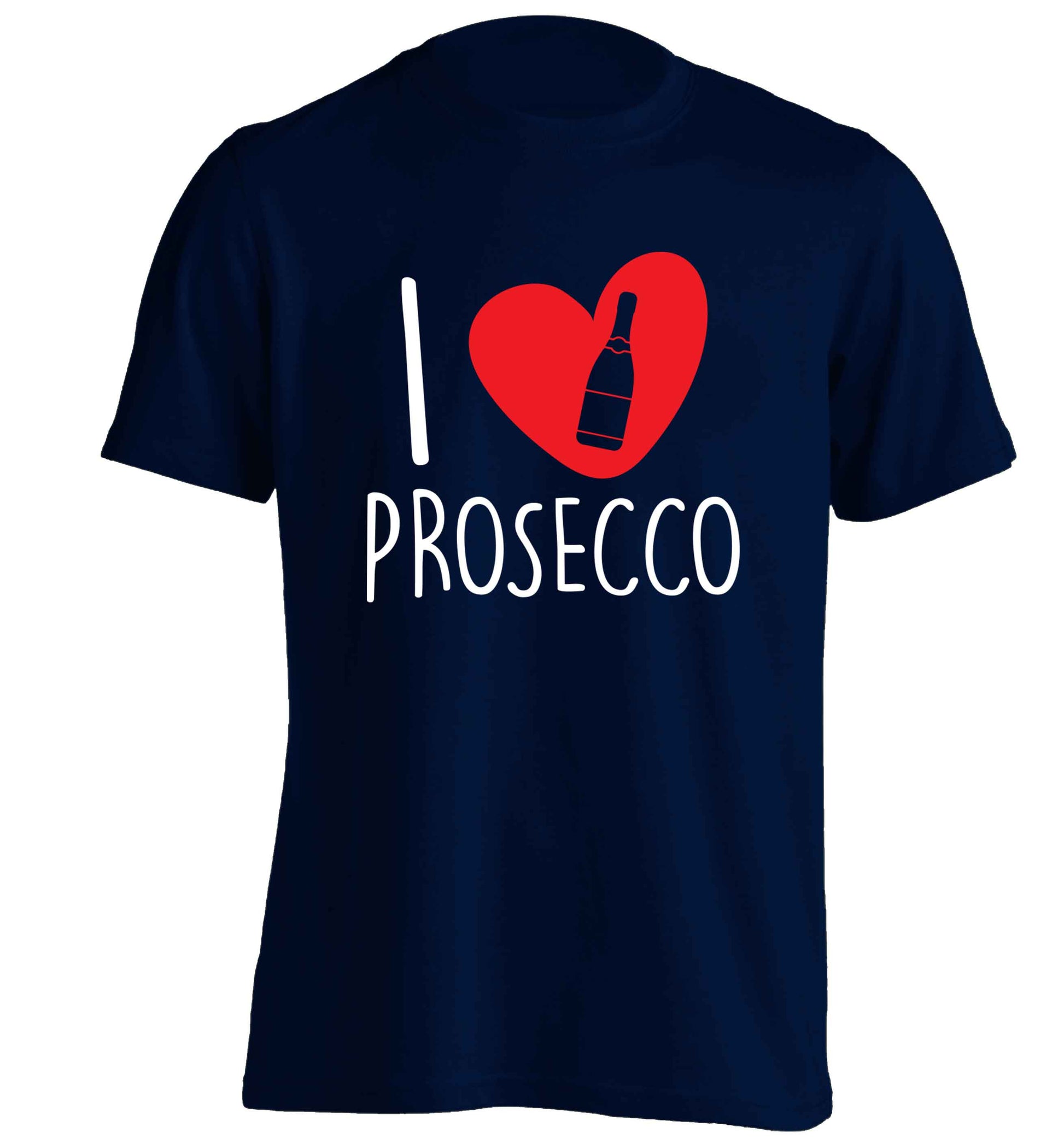 I love prosecco adults unisex navy Tshirt 2XL