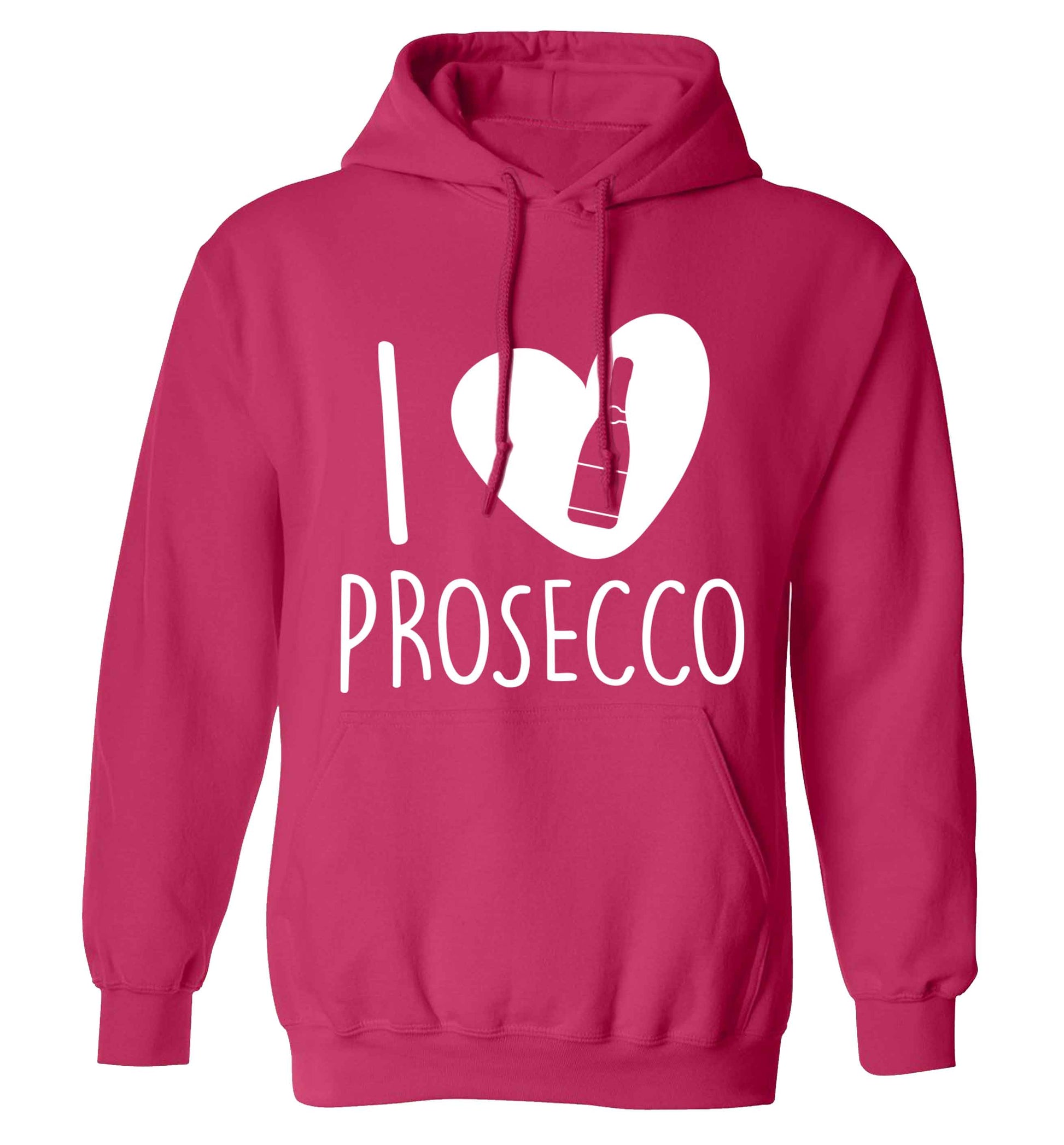 I love prosecco adults unisex pink hoodie 2XL