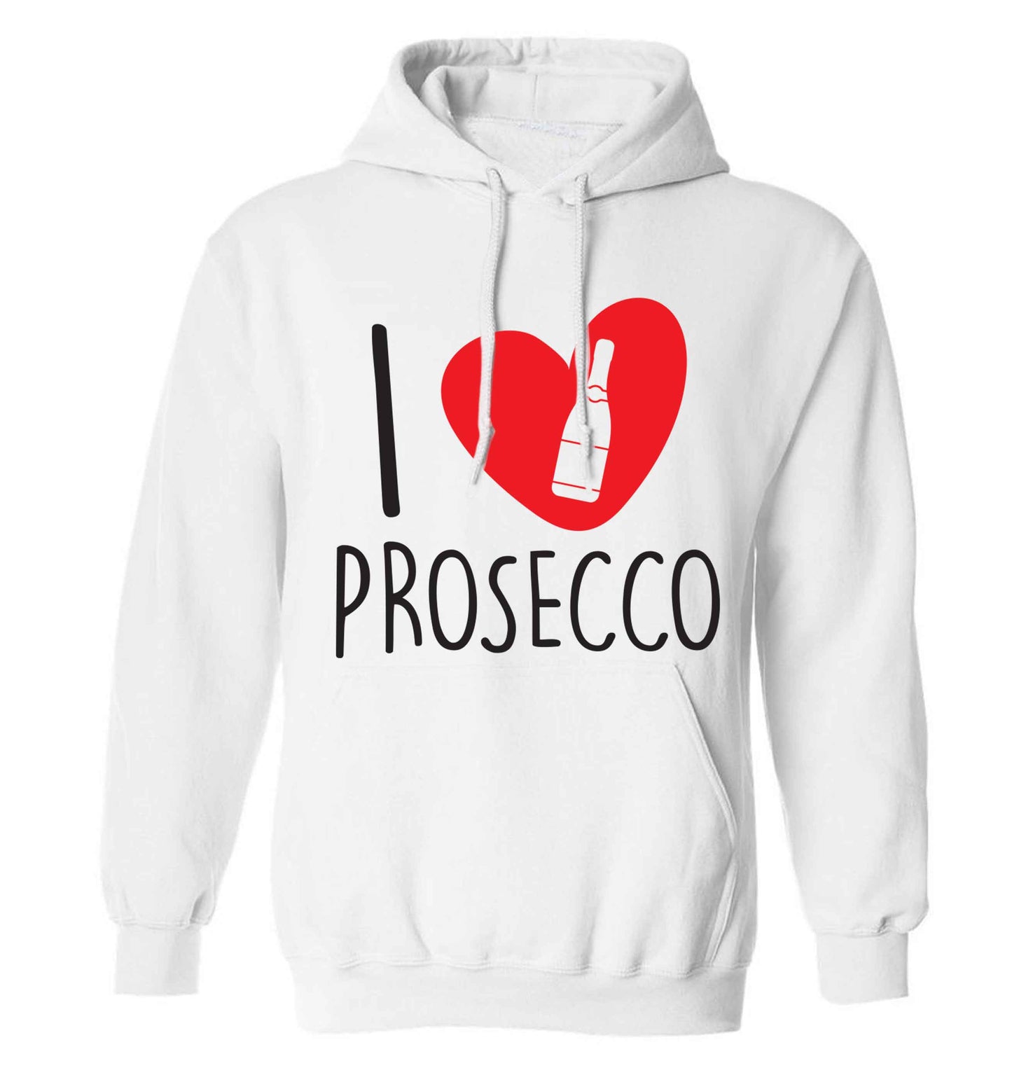 I love prosecco adults unisex white hoodie 2XL