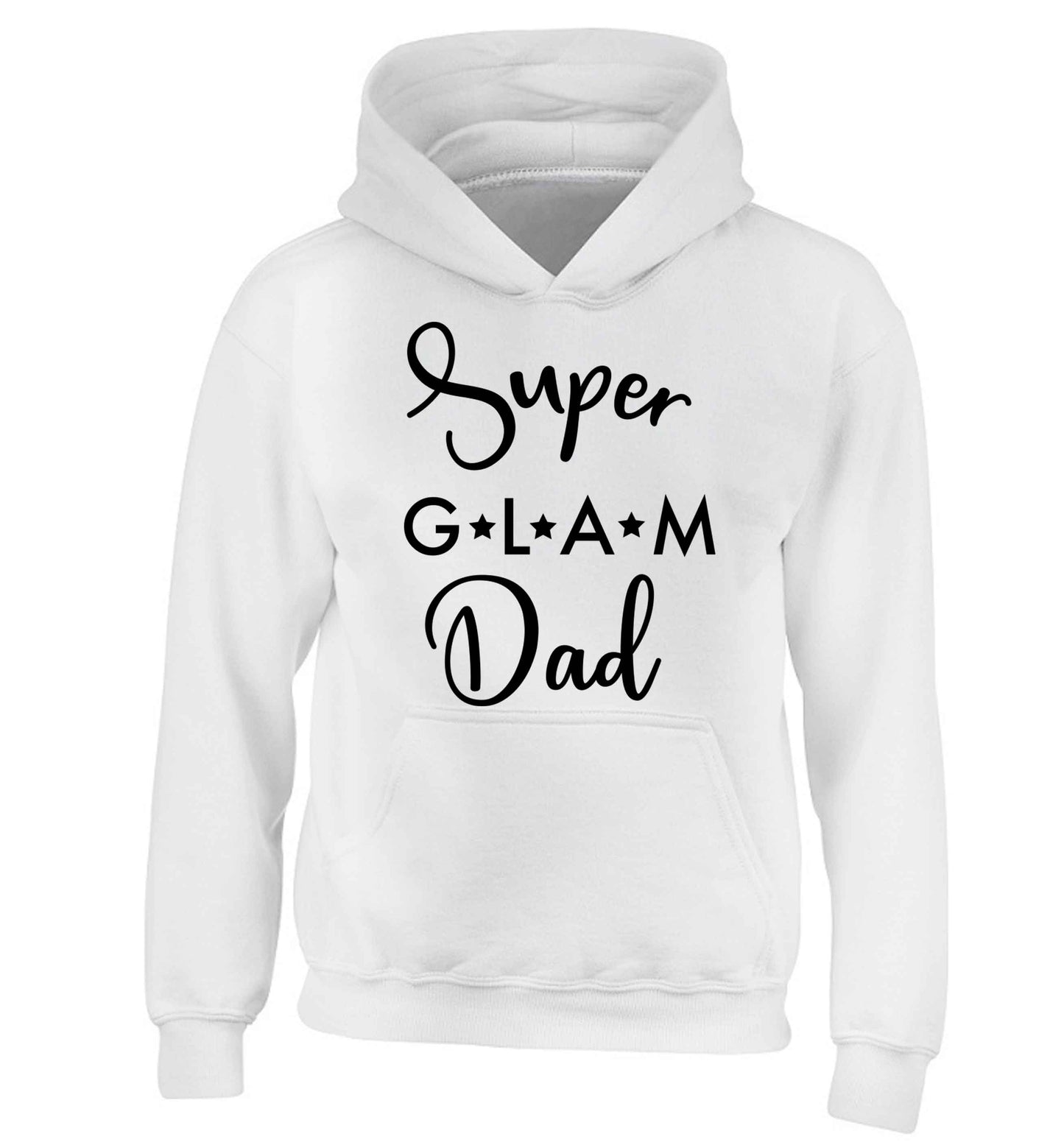 Super glam Dad children's white hoodie 12-13 Years