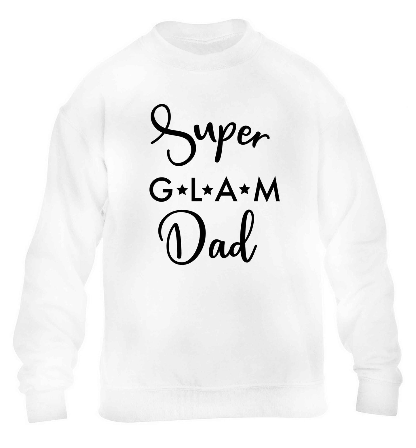 Super glam Dad children's white sweater 12-13 Years