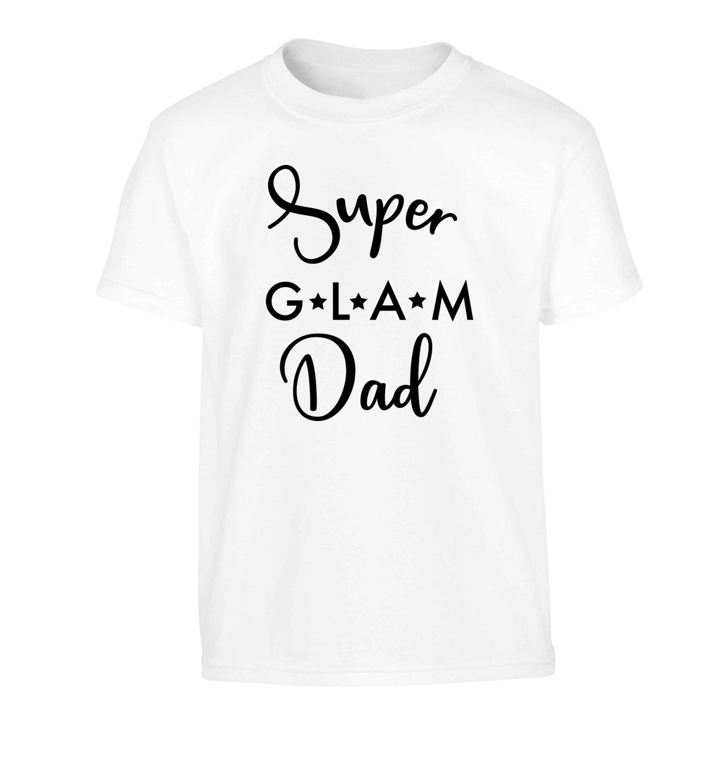 Super glam Dad Children's white Tshirt 12-13 Years