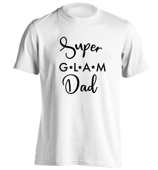 Super glam Dad adults unisex white Tshirt 2XL
