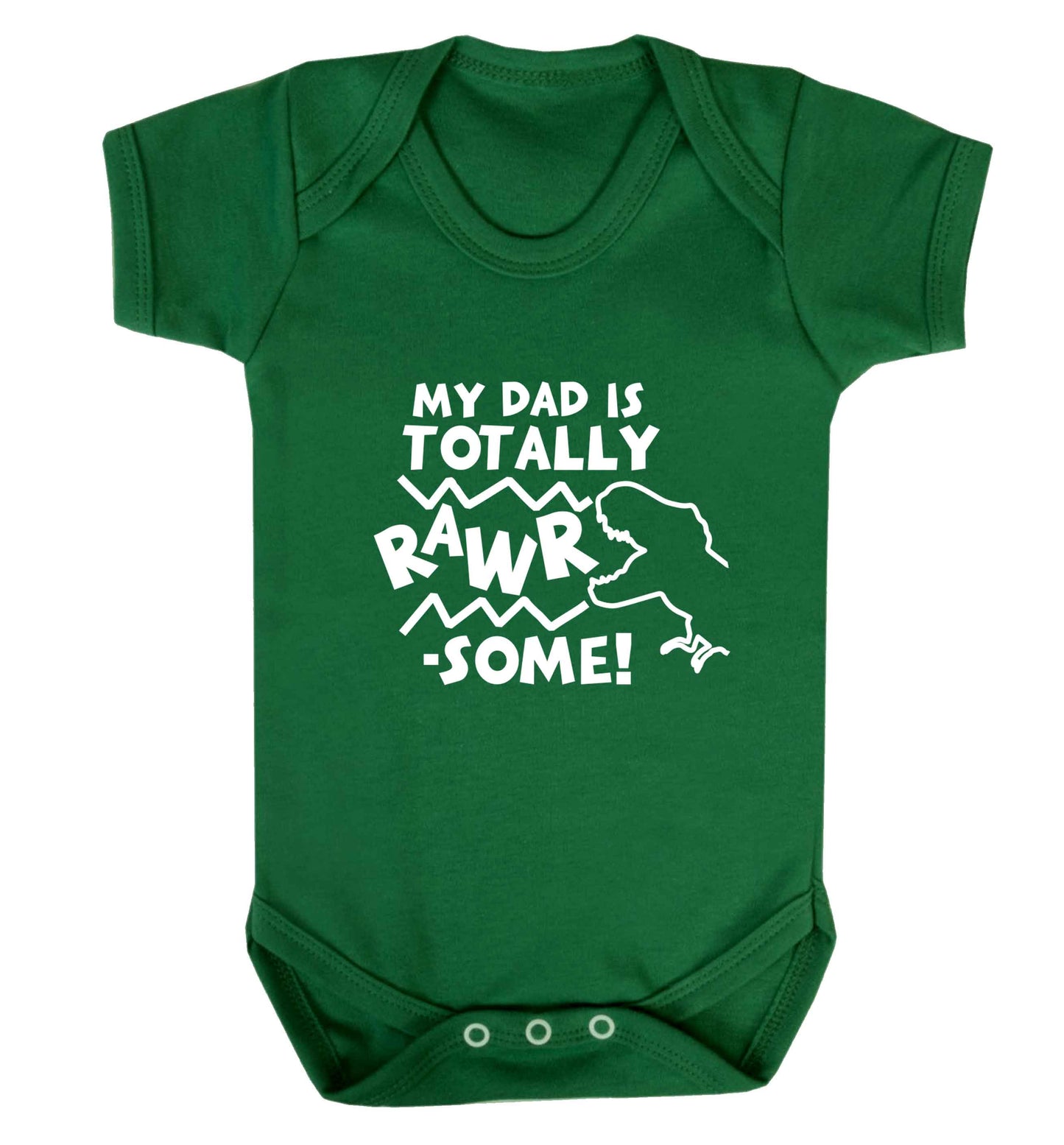 My dad is totally rawrsome baby vest green 18-24 months