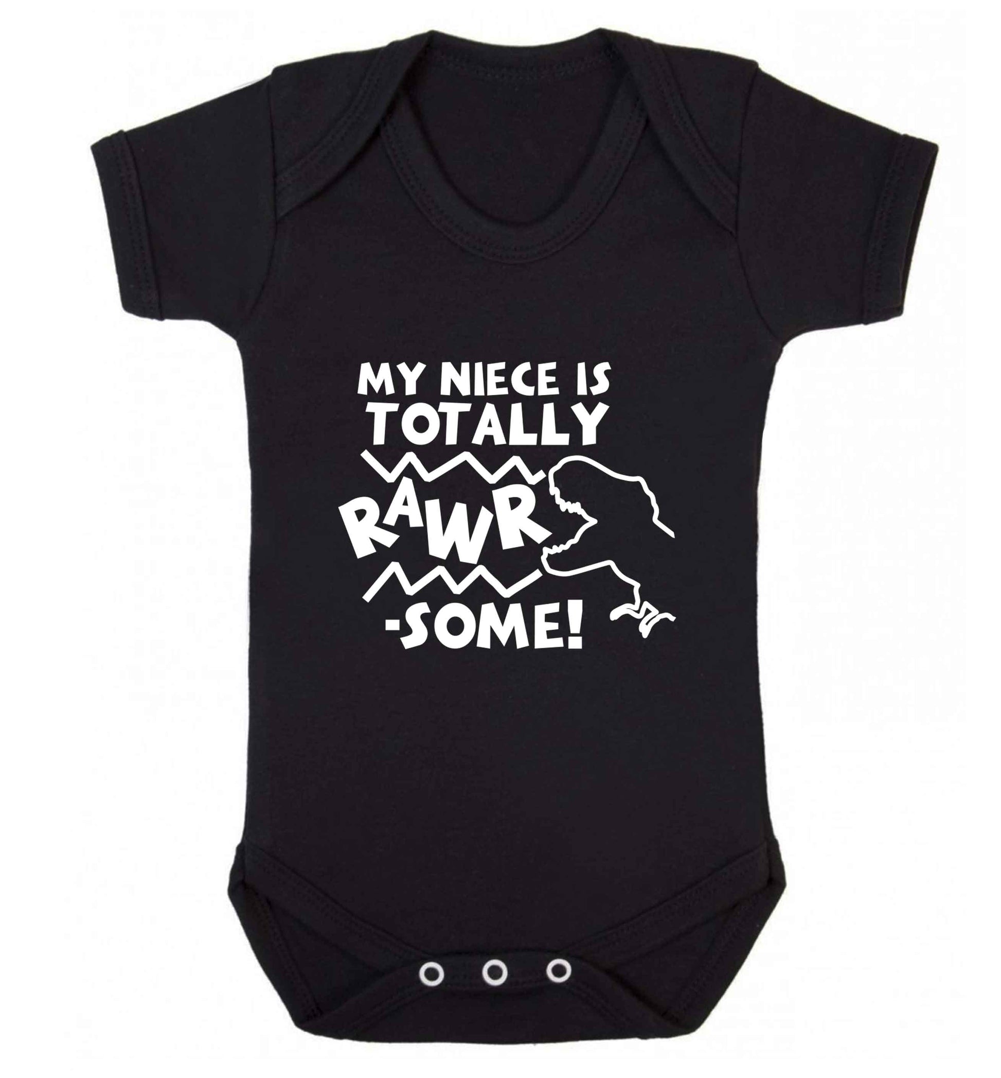 My niece is totally rawrsome baby vest black 18-24 months