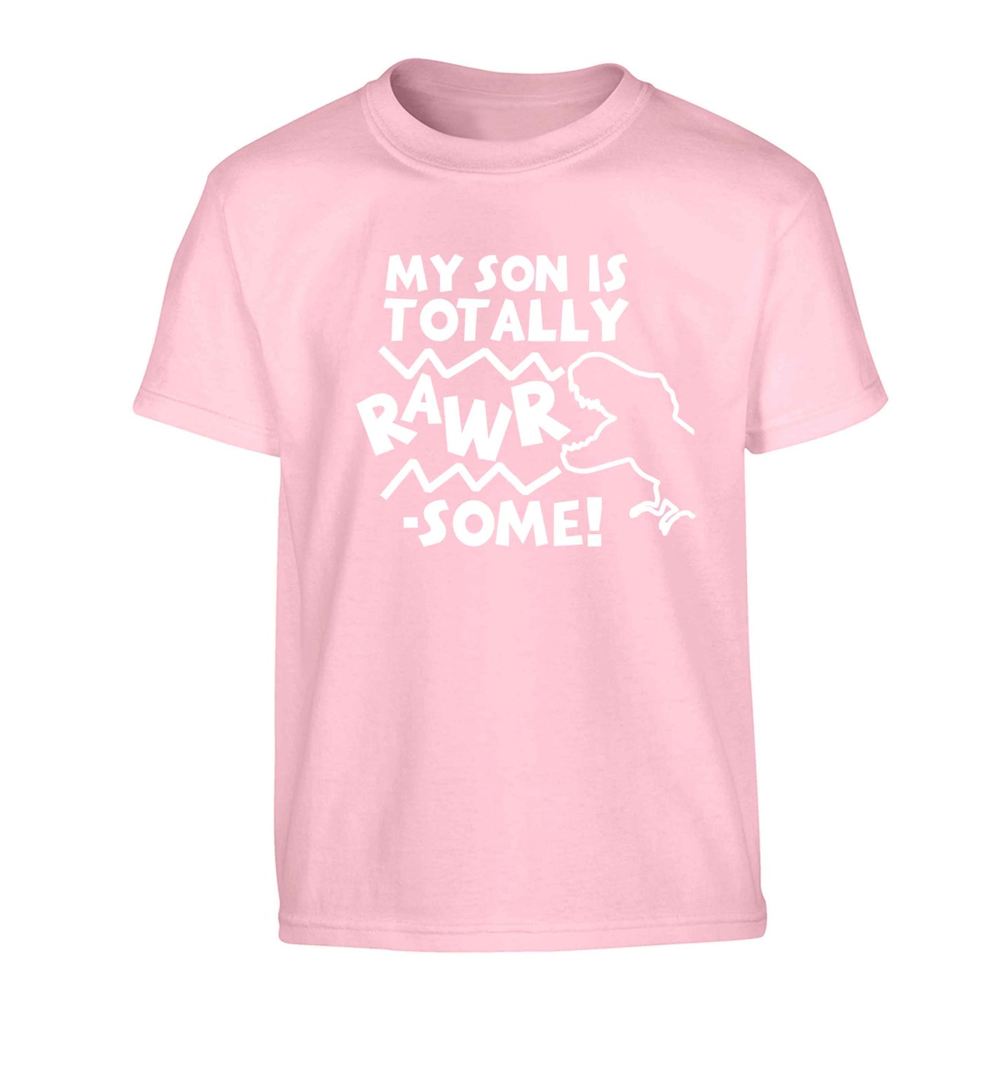 My son is totally rawrsome Children's light pink Tshirt 12-13 Years