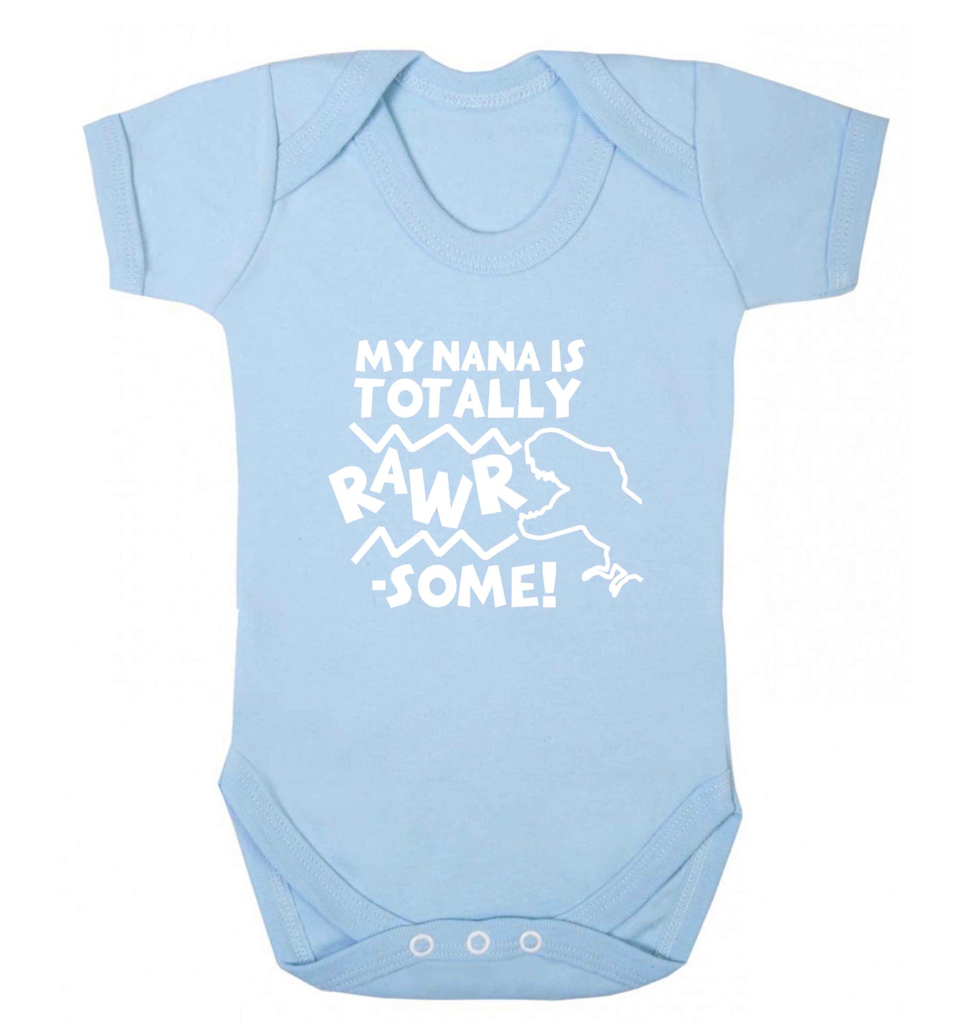 My nana is totally rawrsome baby vest pale blue 18-24 months