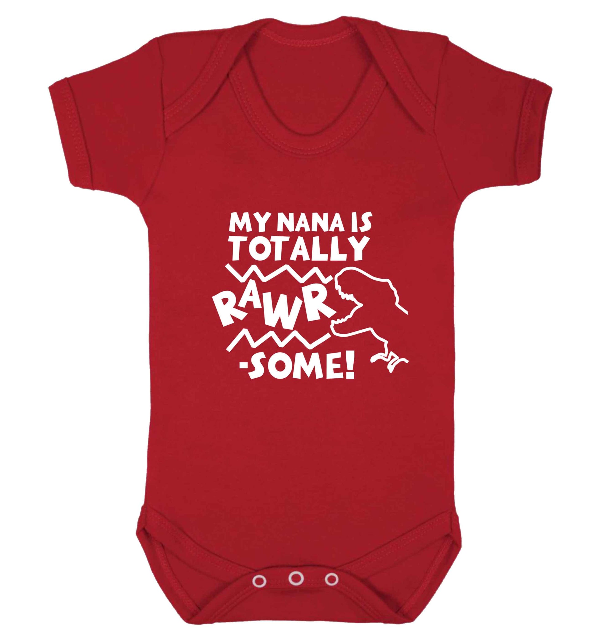 My nana is totally rawrsome baby vest red 18-24 months