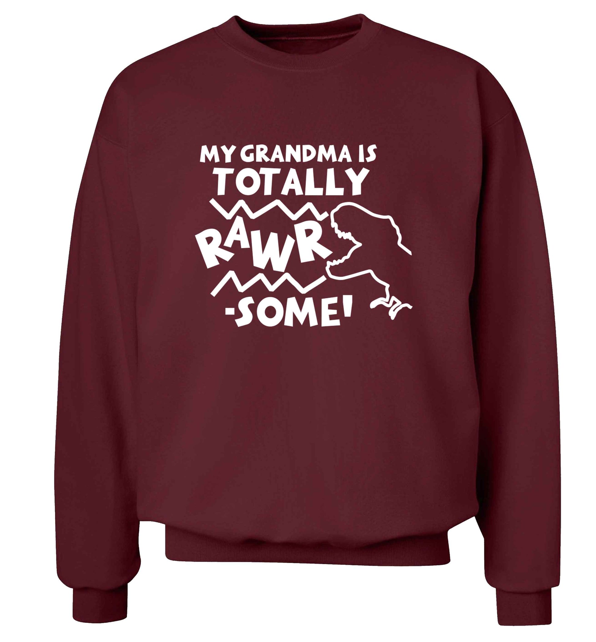 My grandma is totally rawrsome adult's unisex maroon sweater 2XL