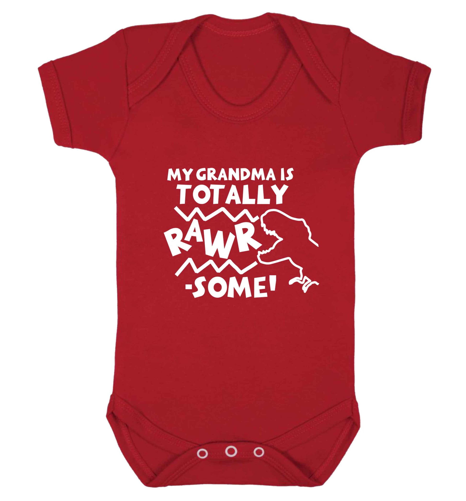 My grandma is totally rawrsome baby vest red 18-24 months