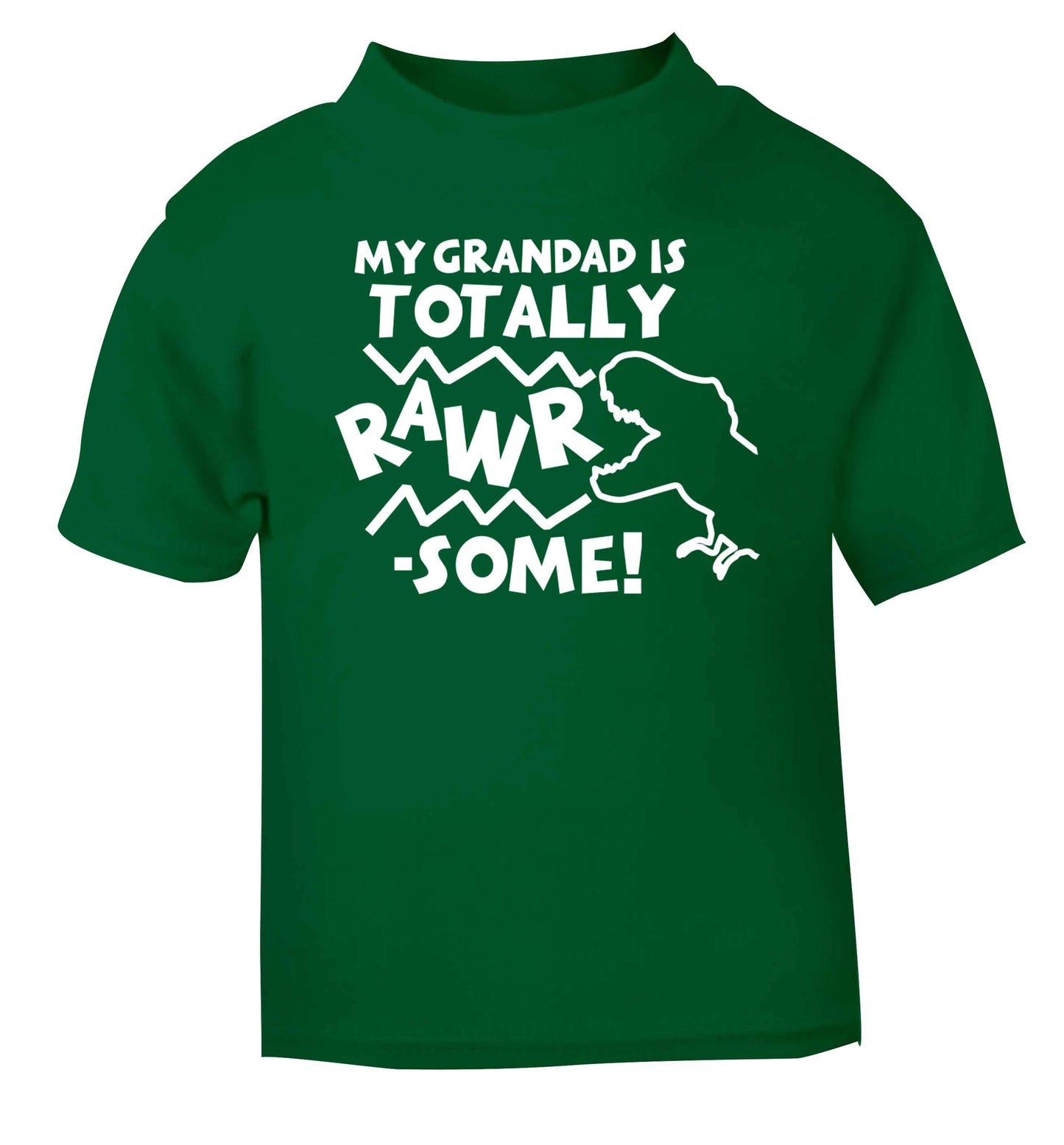 My grandad is totally rawrsome green baby toddler Tshirt 2 Years