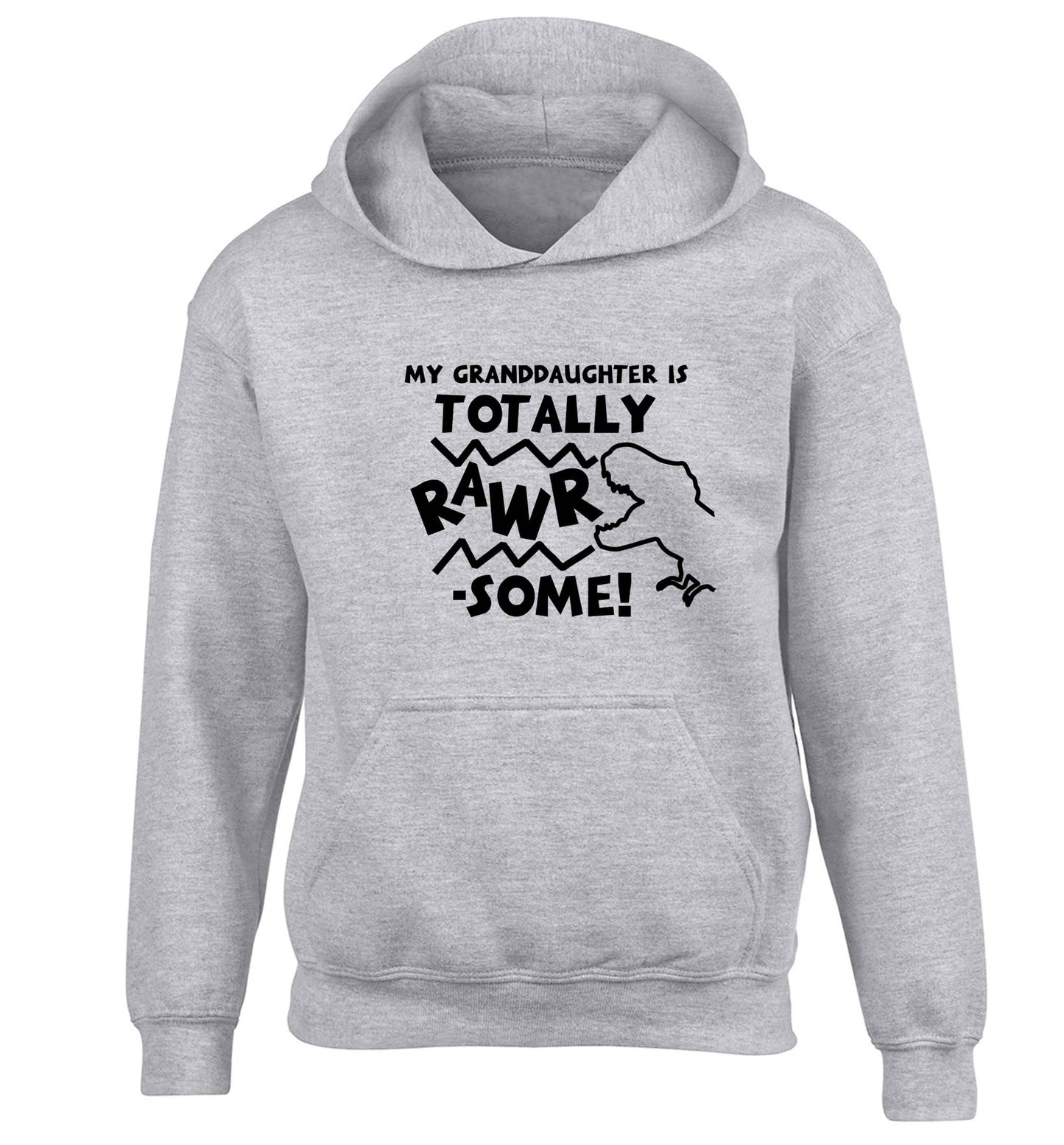 My granddaughter is totally rawrsome children's grey hoodie 12-13 Years