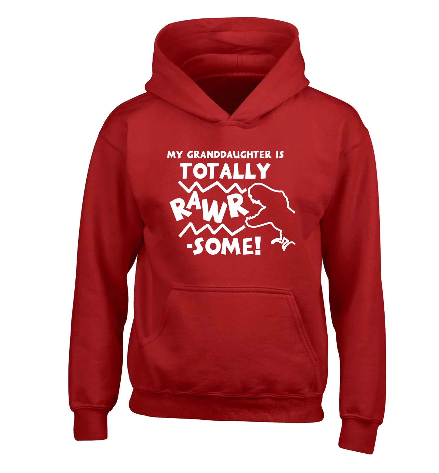 My granddaughter is totally rawrsome children's red hoodie 12-13 Years