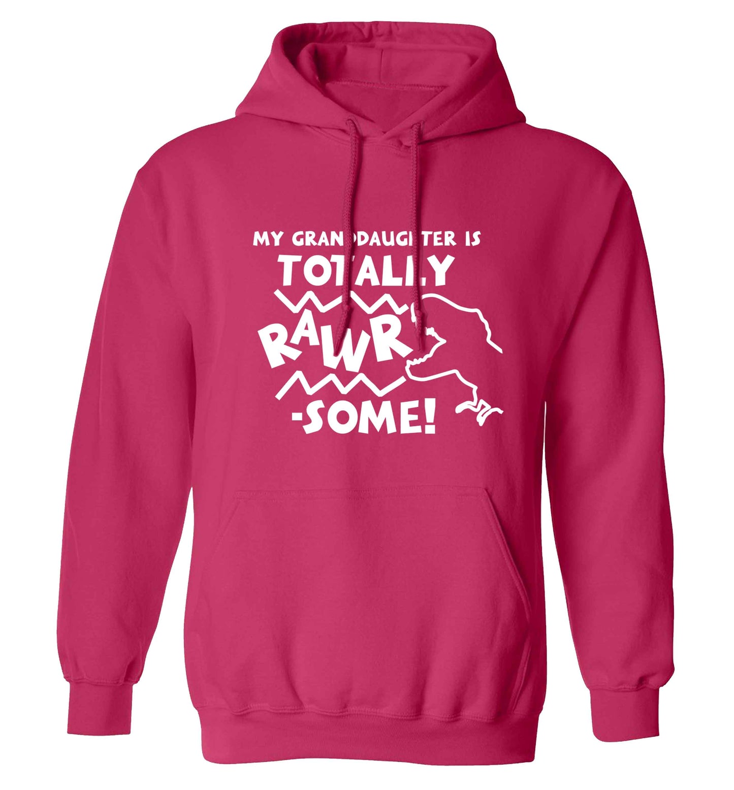 My granddaughter is totally rawrsome adults unisex pink hoodie 2XL