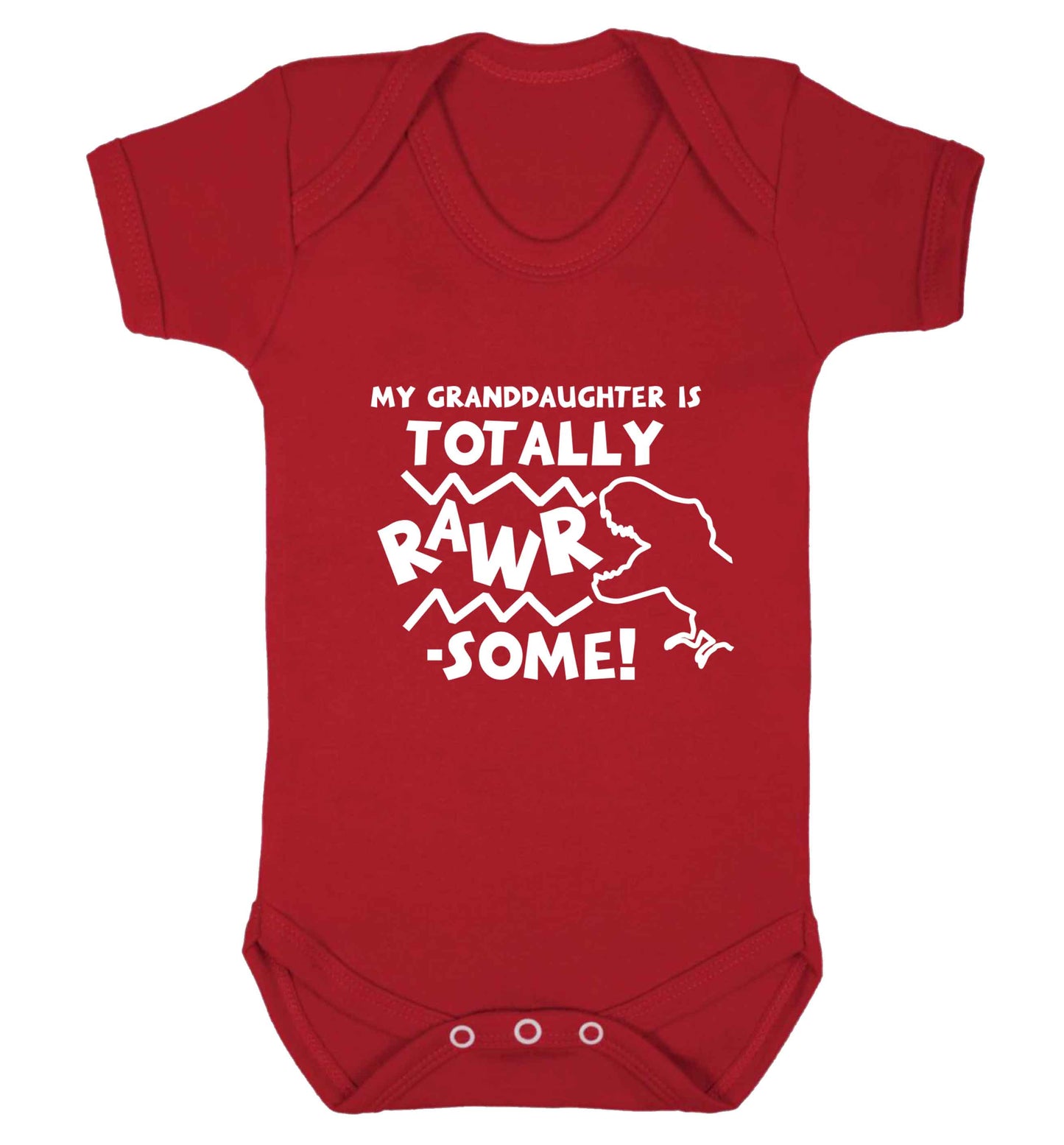 My granddaughter is totally rawrsome baby vest red 18-24 months
