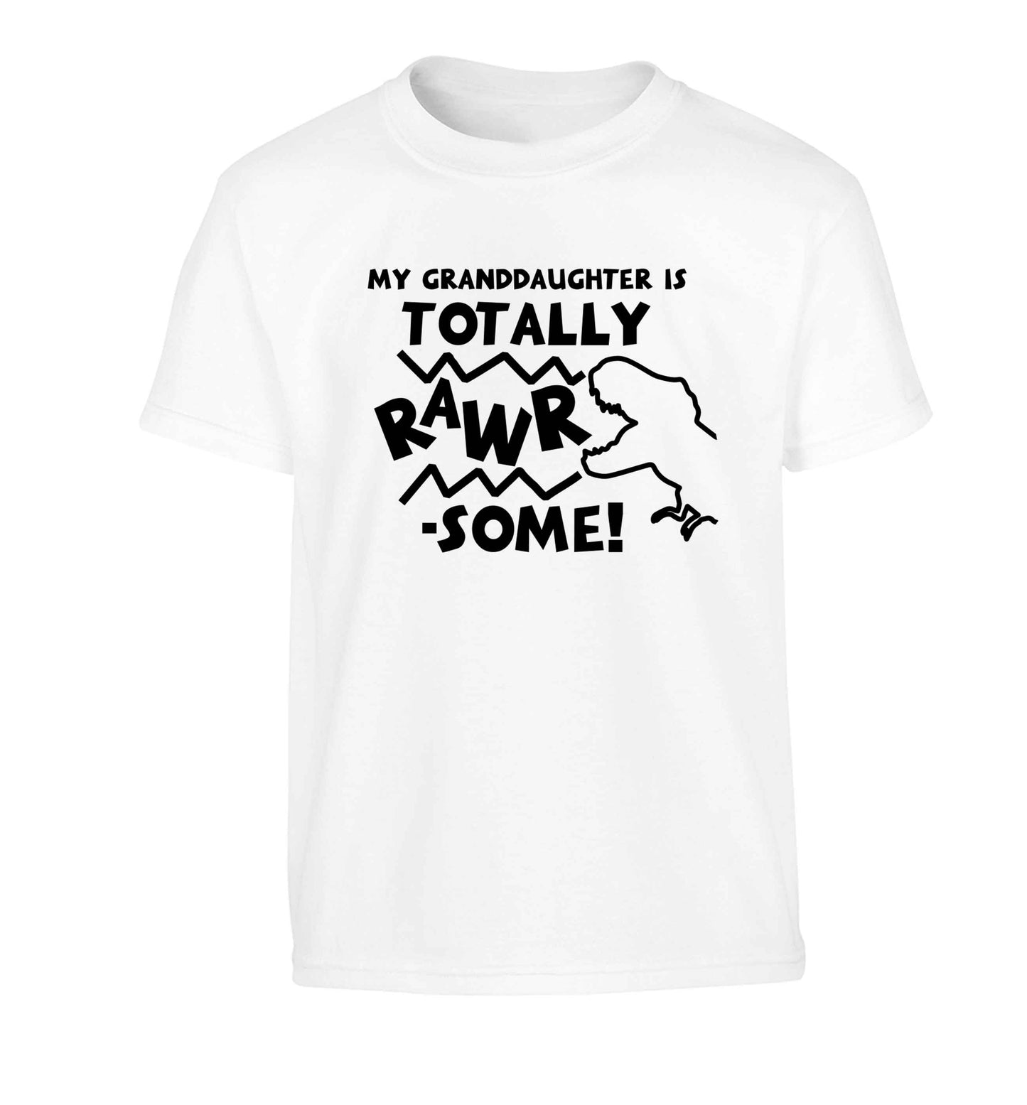 My granddaughter is totally rawrsome Children's white Tshirt 12-13 Years