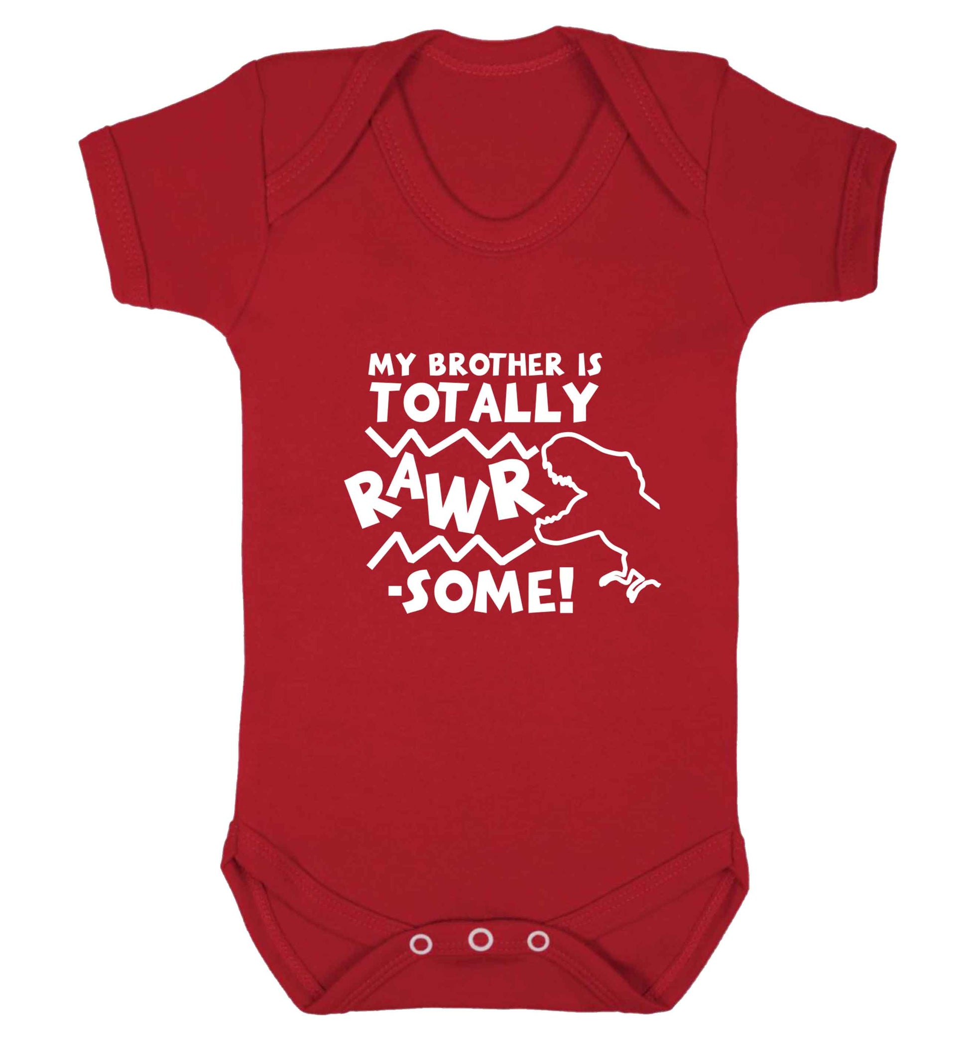 My brother is totally rawrsome baby vest red 18-24 months