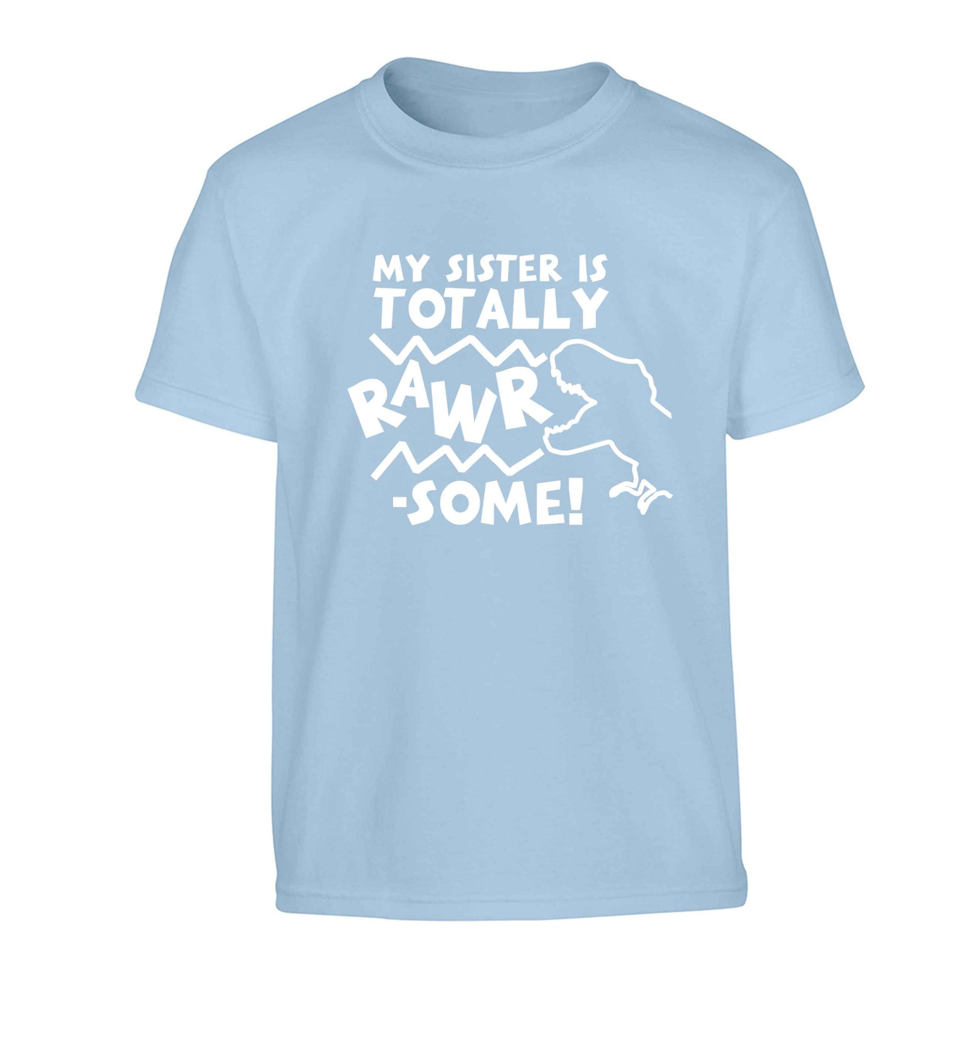 My sister is totally rawrsome Children's light blue Tshirt 12-13 Years
