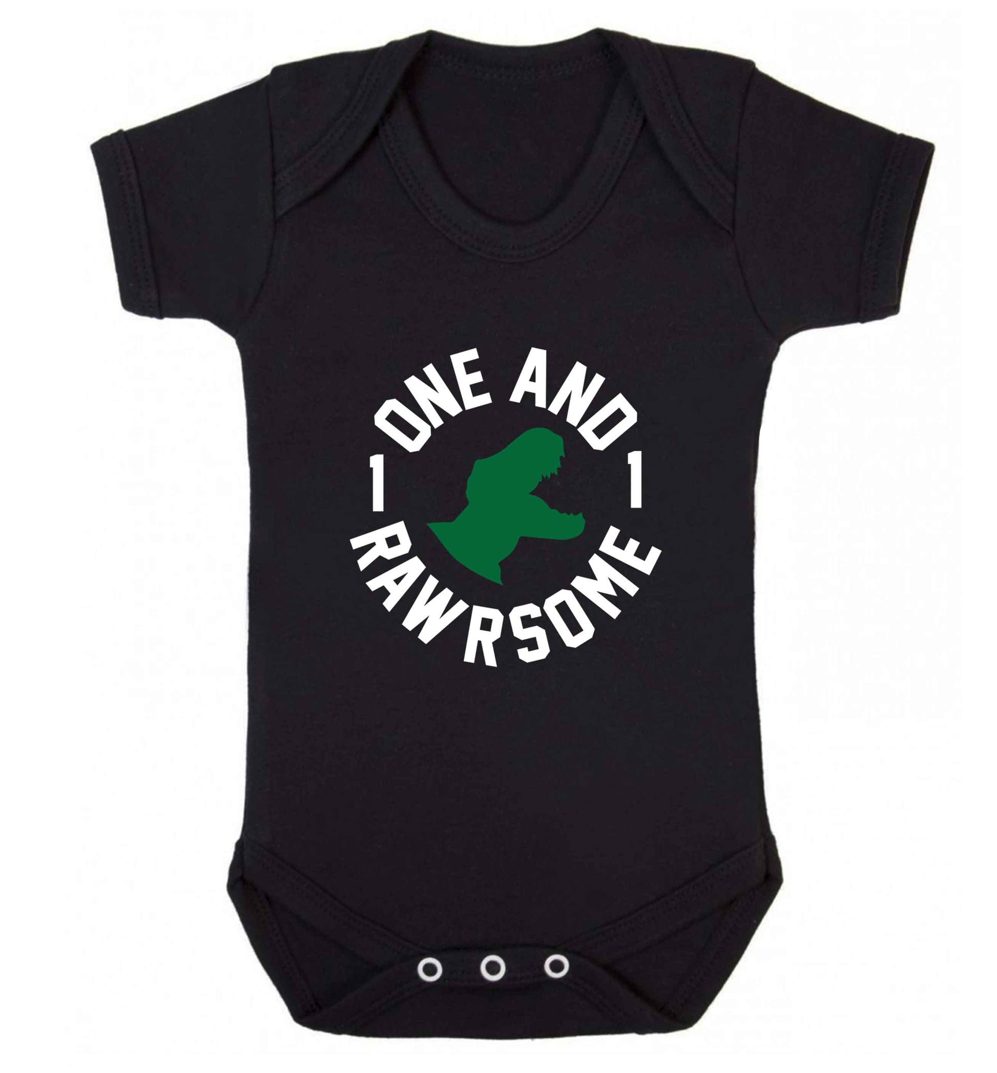 One and Rawrsome baby vest black 18-24 months