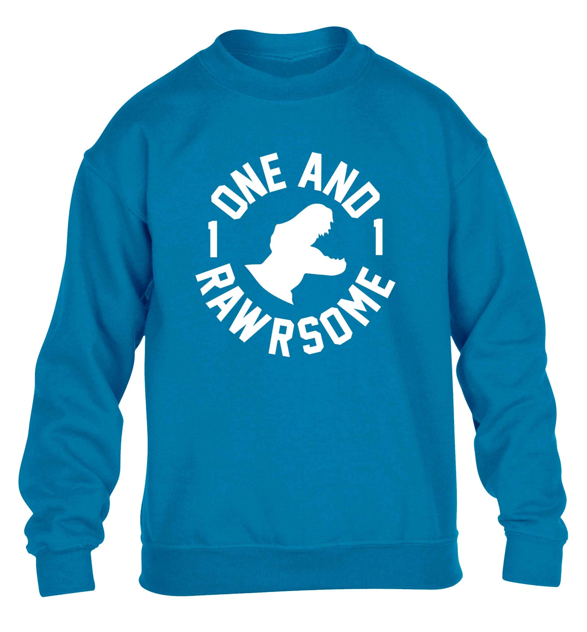 One and Rawrsome children's blue sweater 12-13 Years