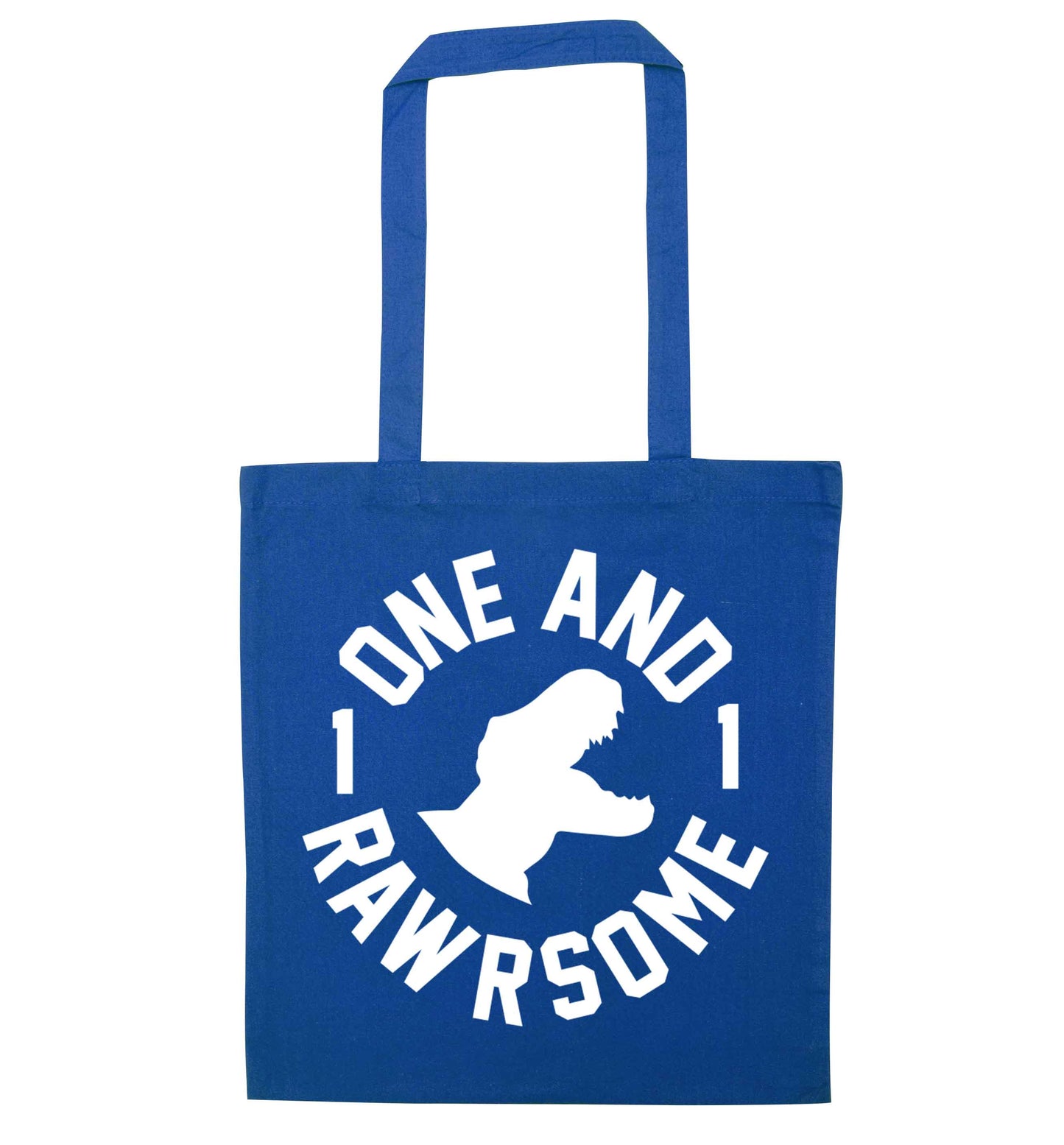 One and Rawrsome blue tote bag