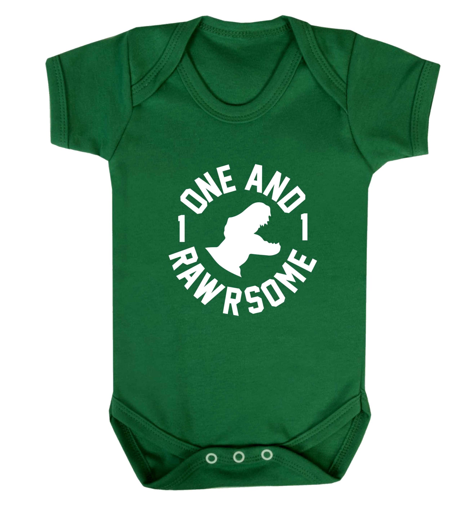 One and Rawrsome baby vest green 18-24 months