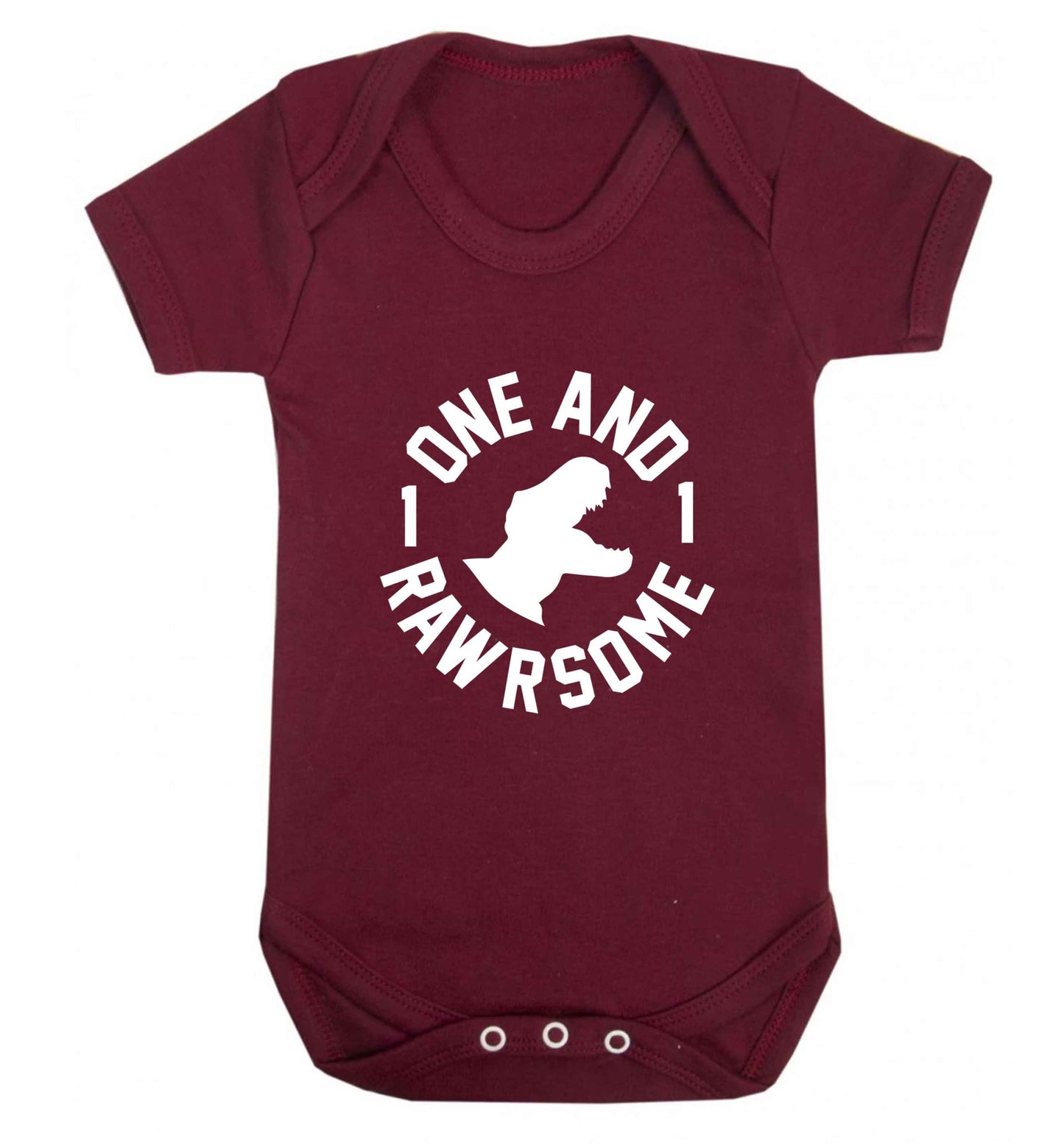 One and Rawrsome baby vest maroon 18-24 months