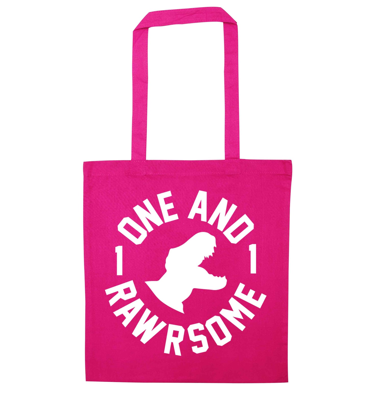 One and Rawrsome pink tote bag