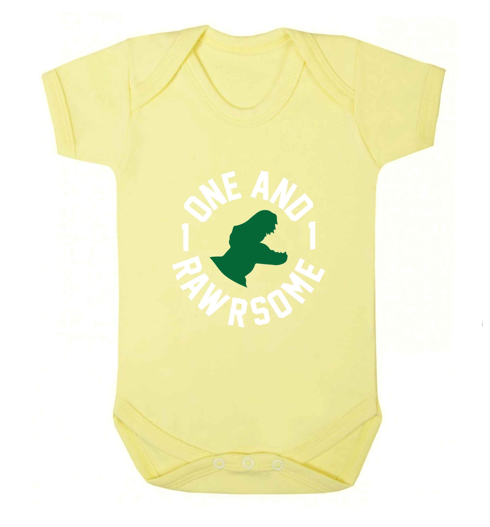 One and Rawrsome baby vest pale yellow 18-24 months