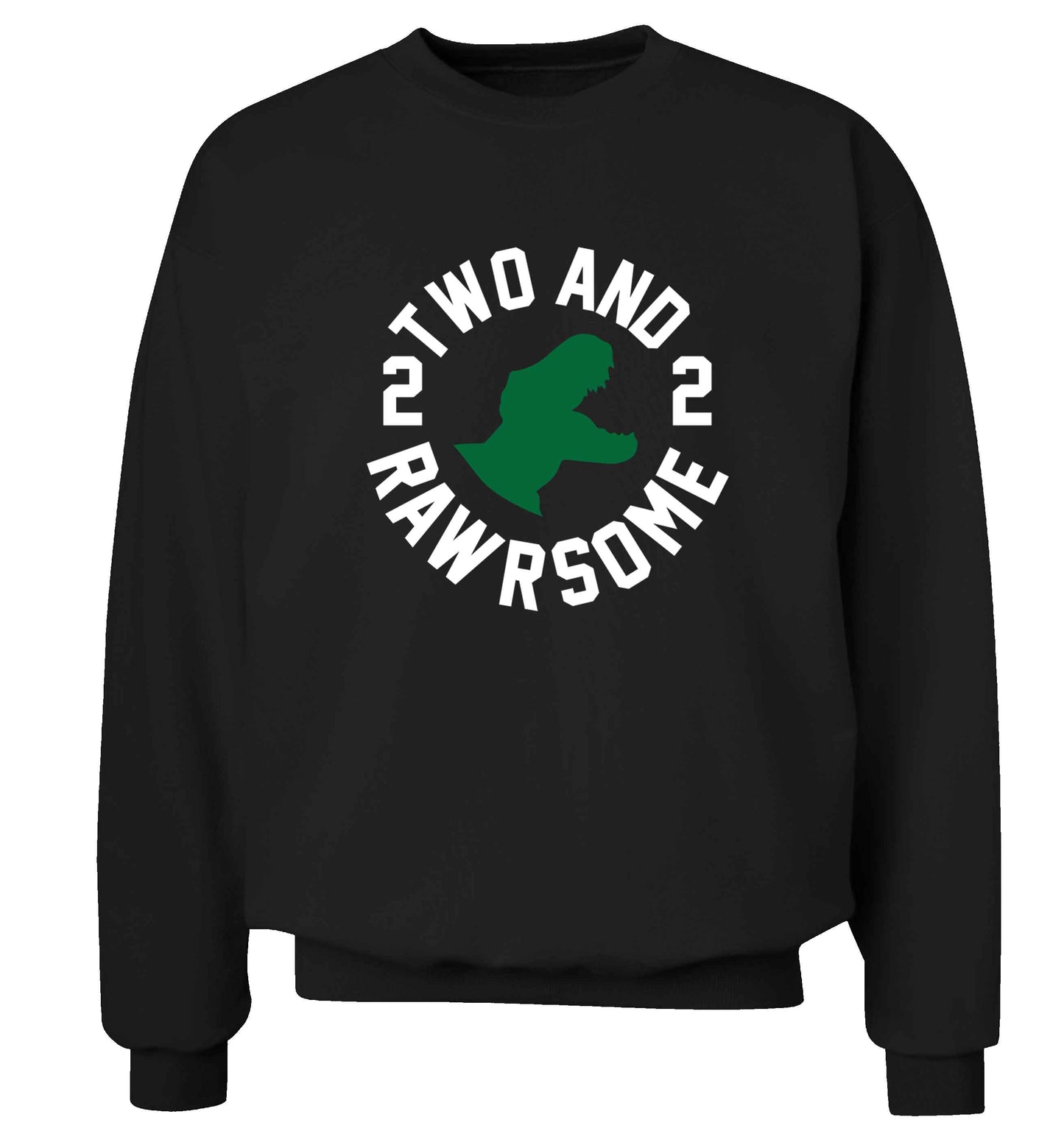 Two and rawrsome adult's unisex black sweater 2XL