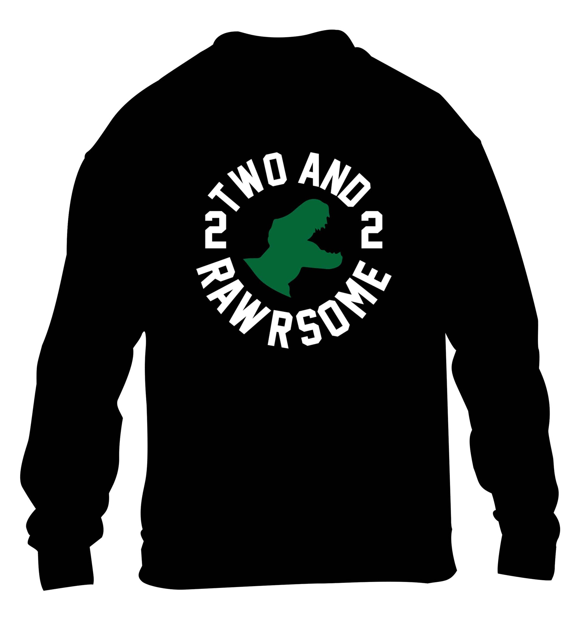 Two and rawrsome children's black sweater 12-13 Years