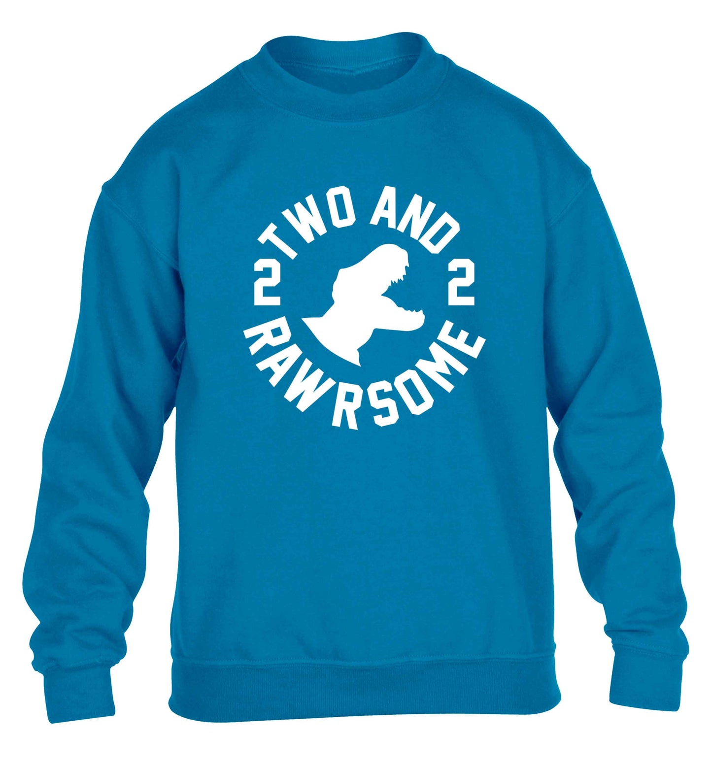 Two and rawrsome children's blue sweater 12-13 Years