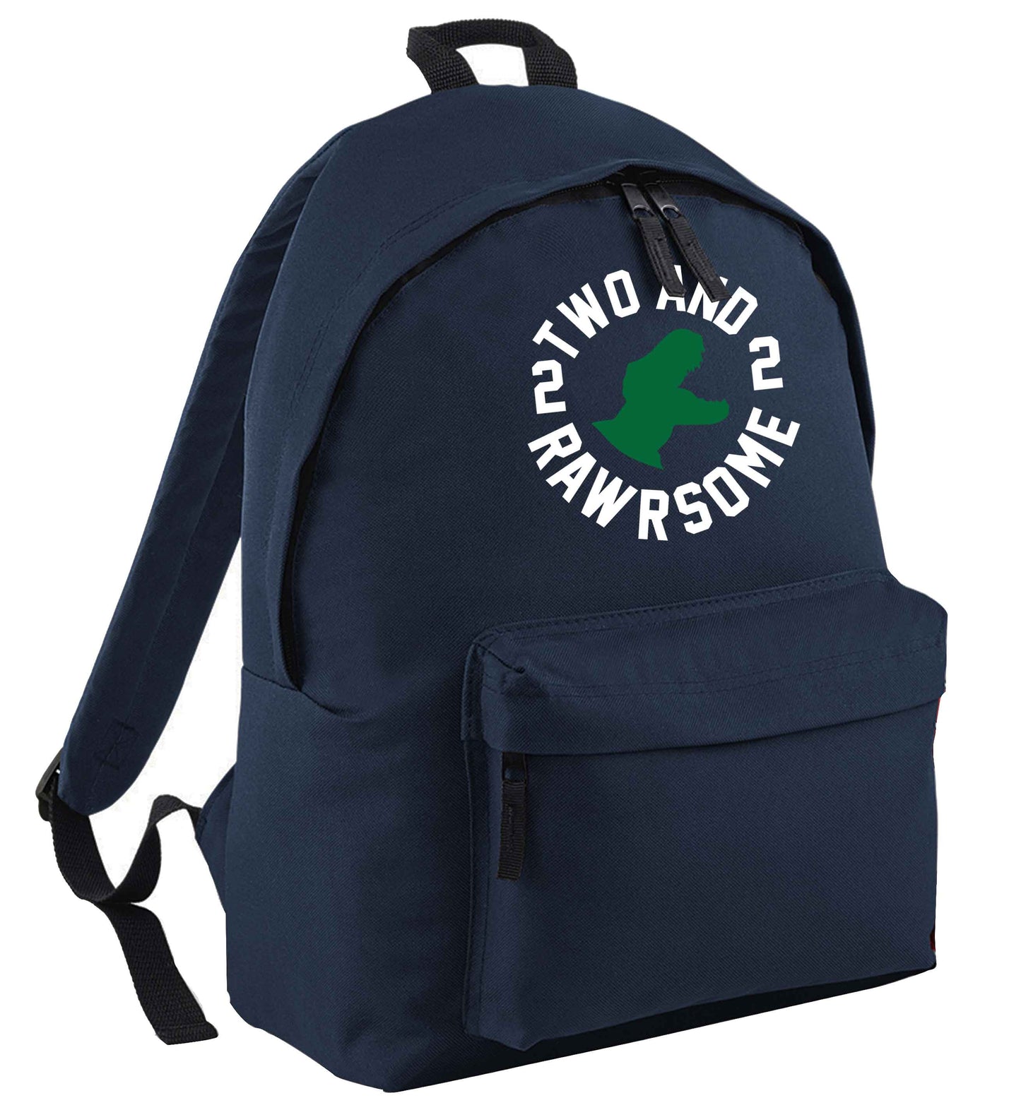 Two and rawrsome navy childrens backpack