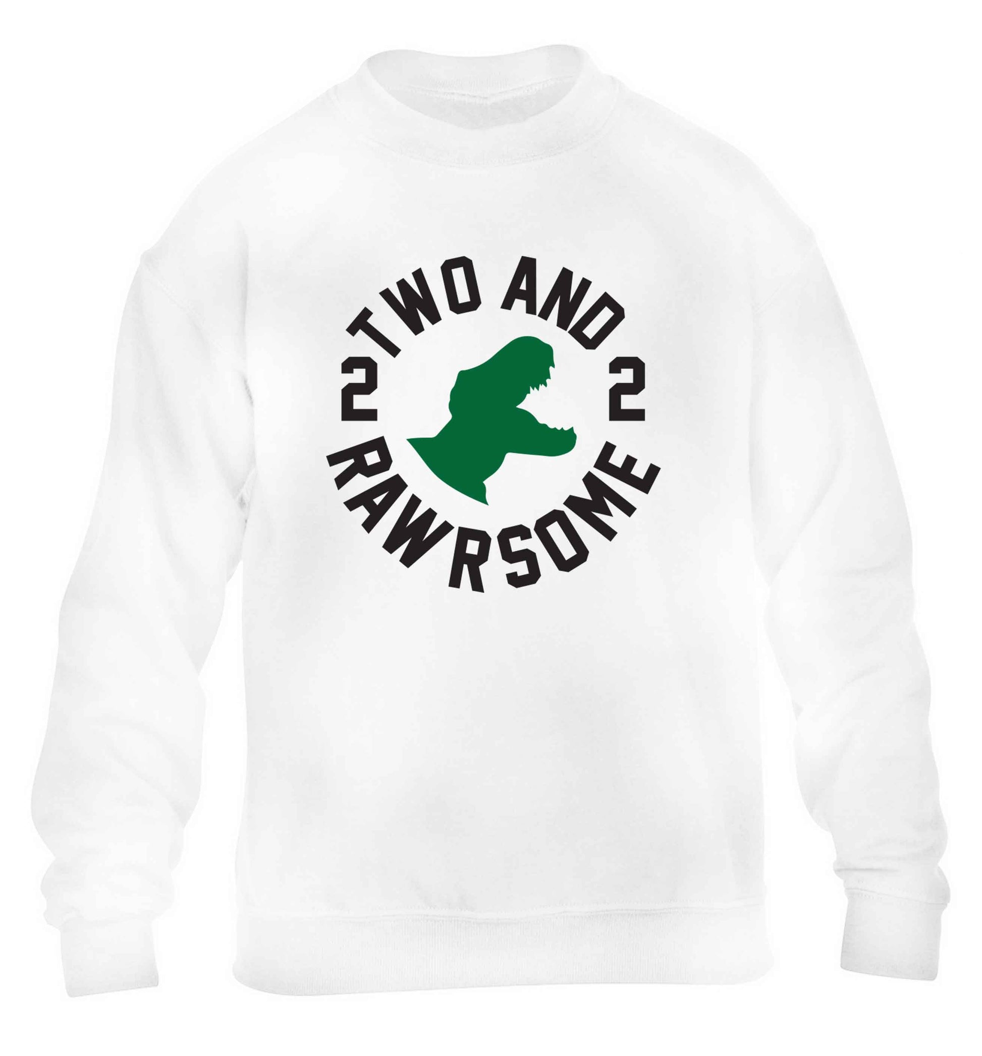 Two and rawrsome children's white sweater 12-13 Years