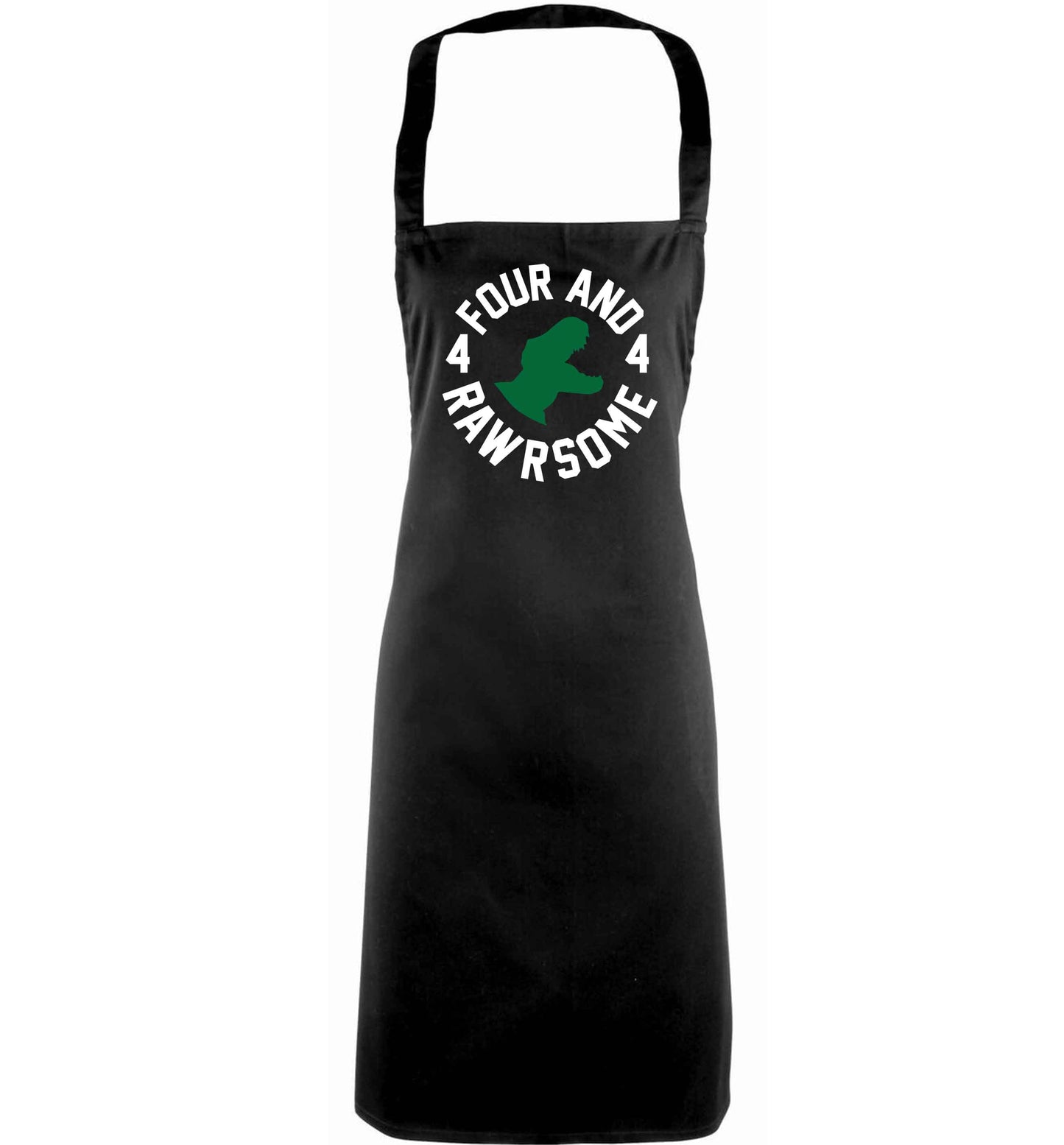 Four and rawrsome adults black apron