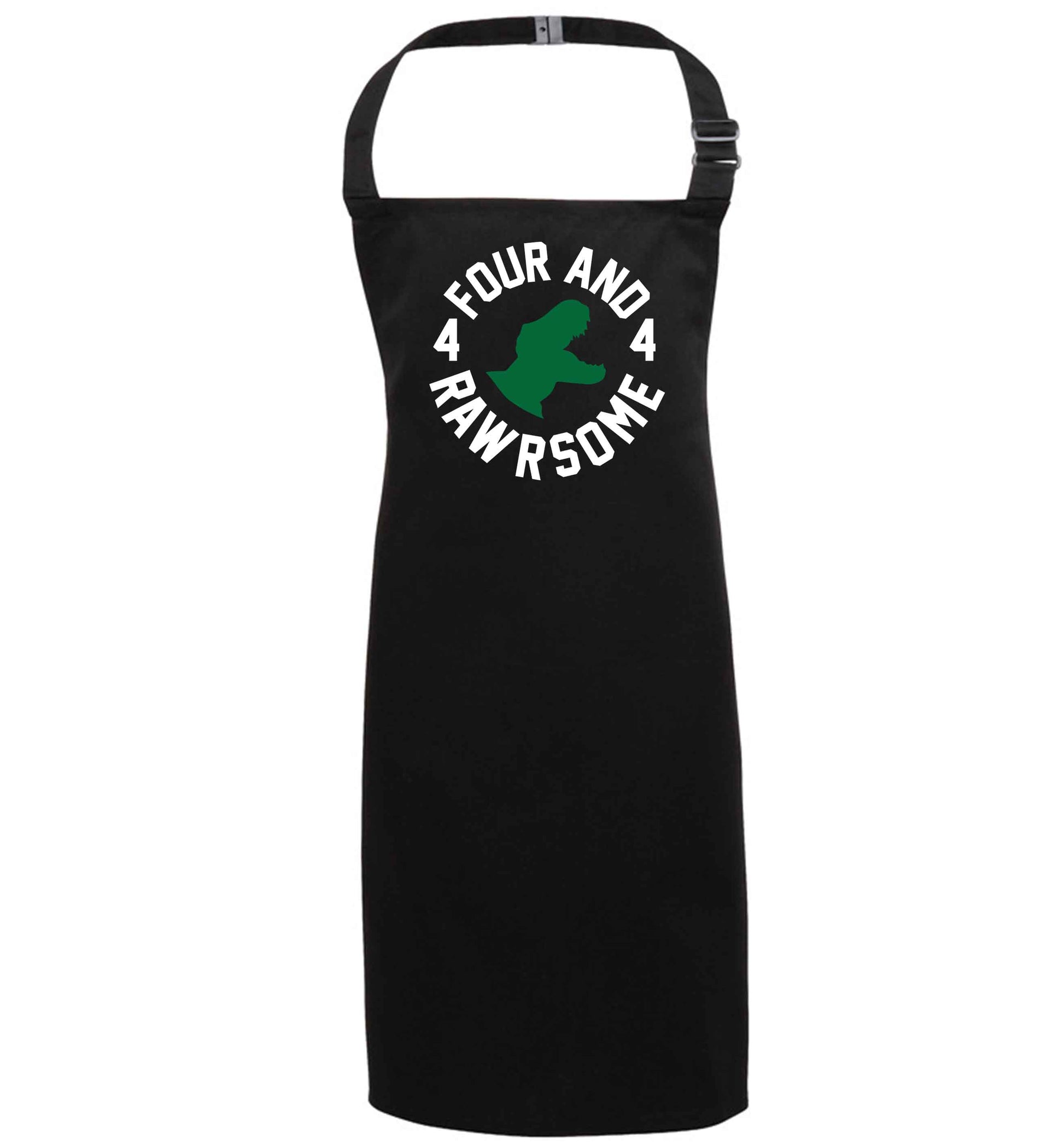 Four and rawrsome black apron 7-10 years