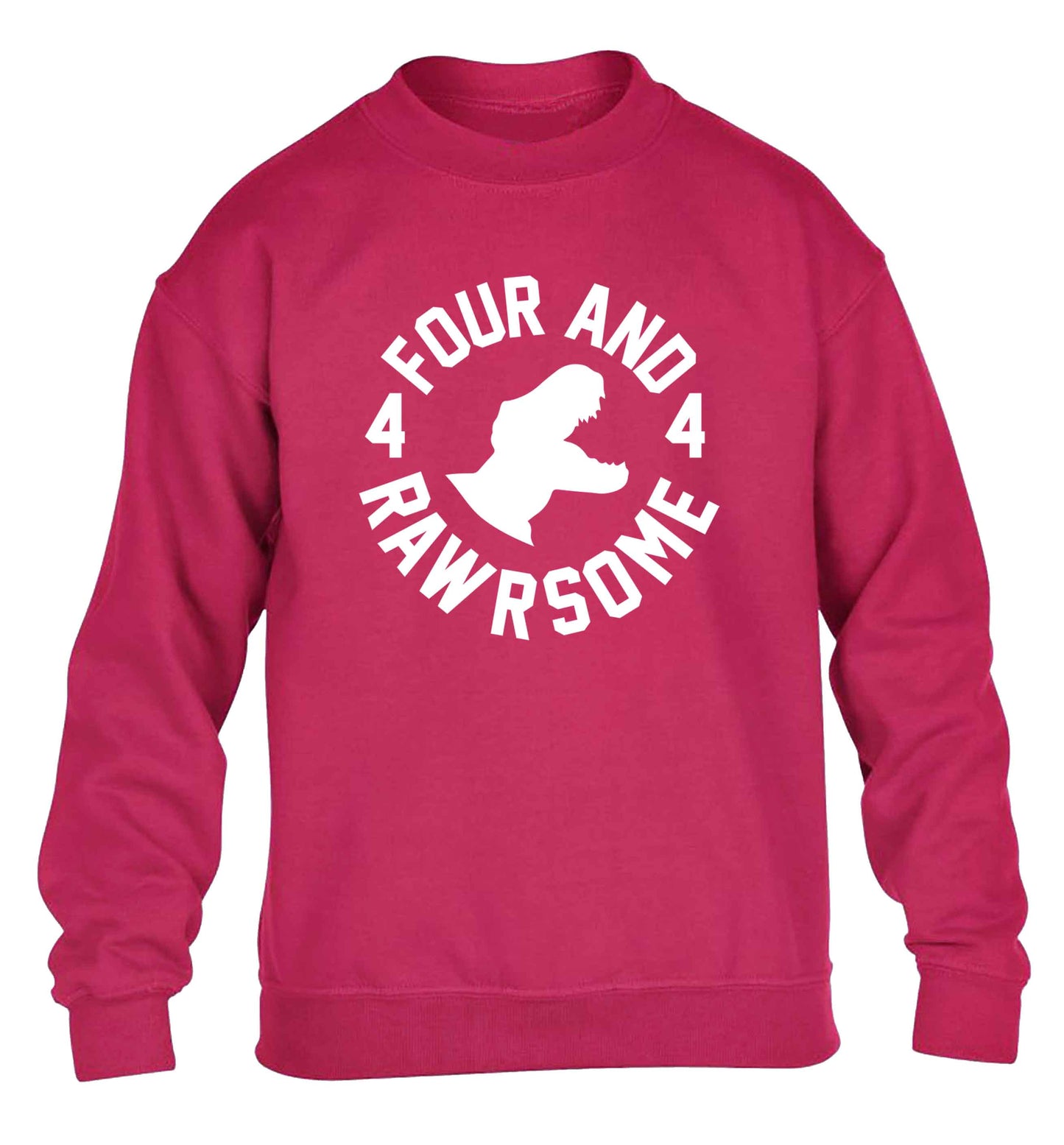 Four and rawrsome children's pink sweater 12-13 Years