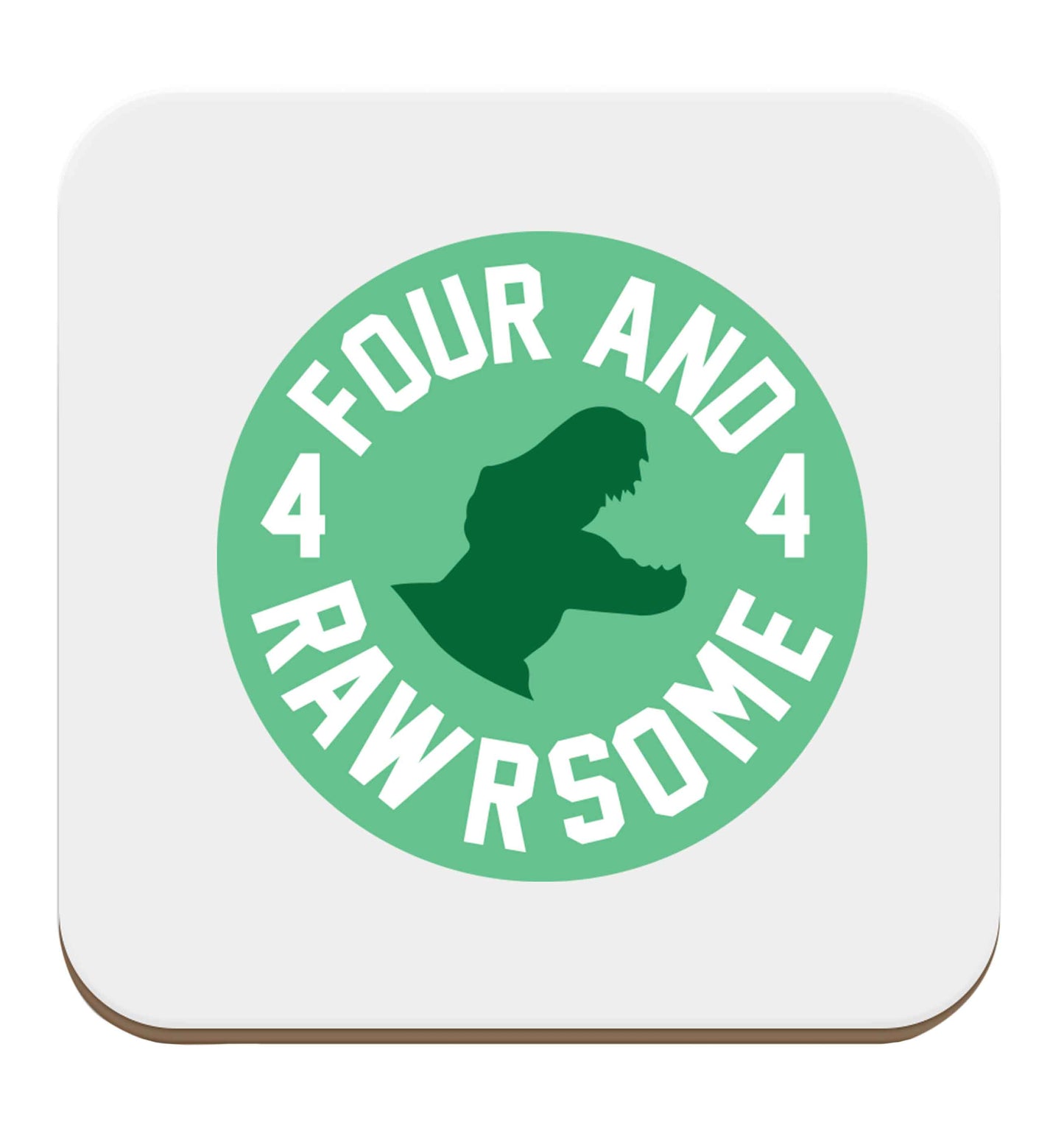 Four and rawrsome set of four coasters