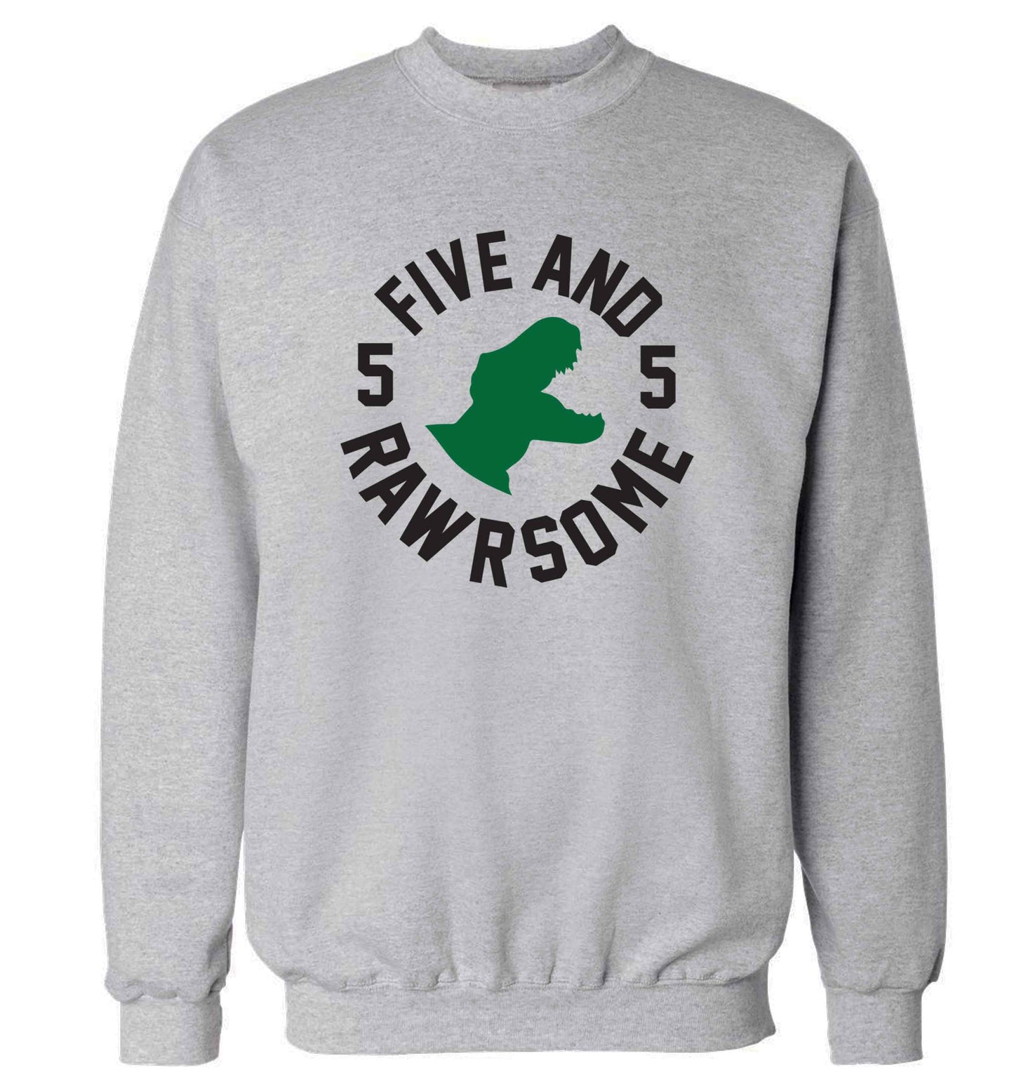 Five and rawrsome adult's unisex grey sweater 2XL