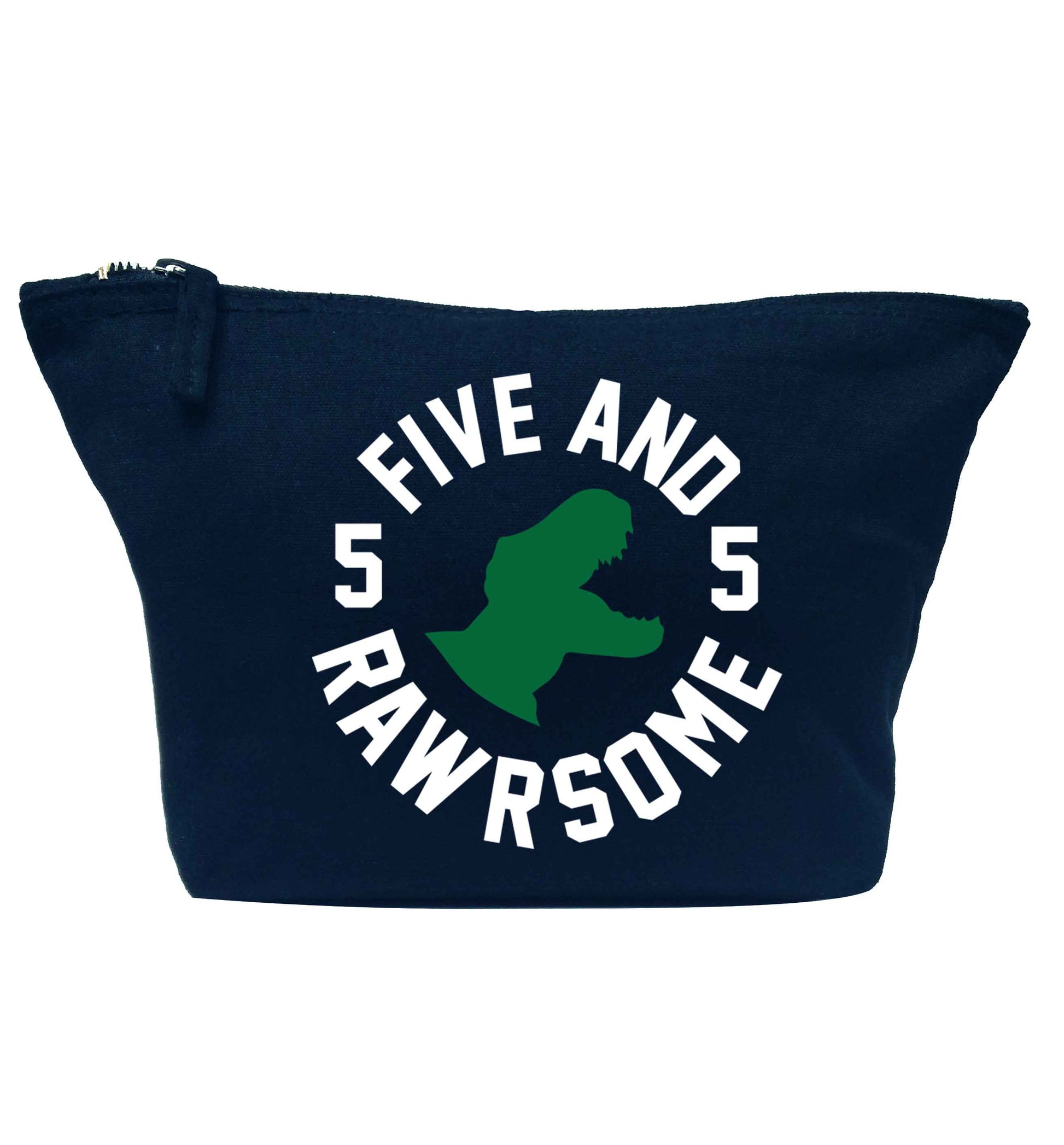 Five and rawrsome navy makeup bag
