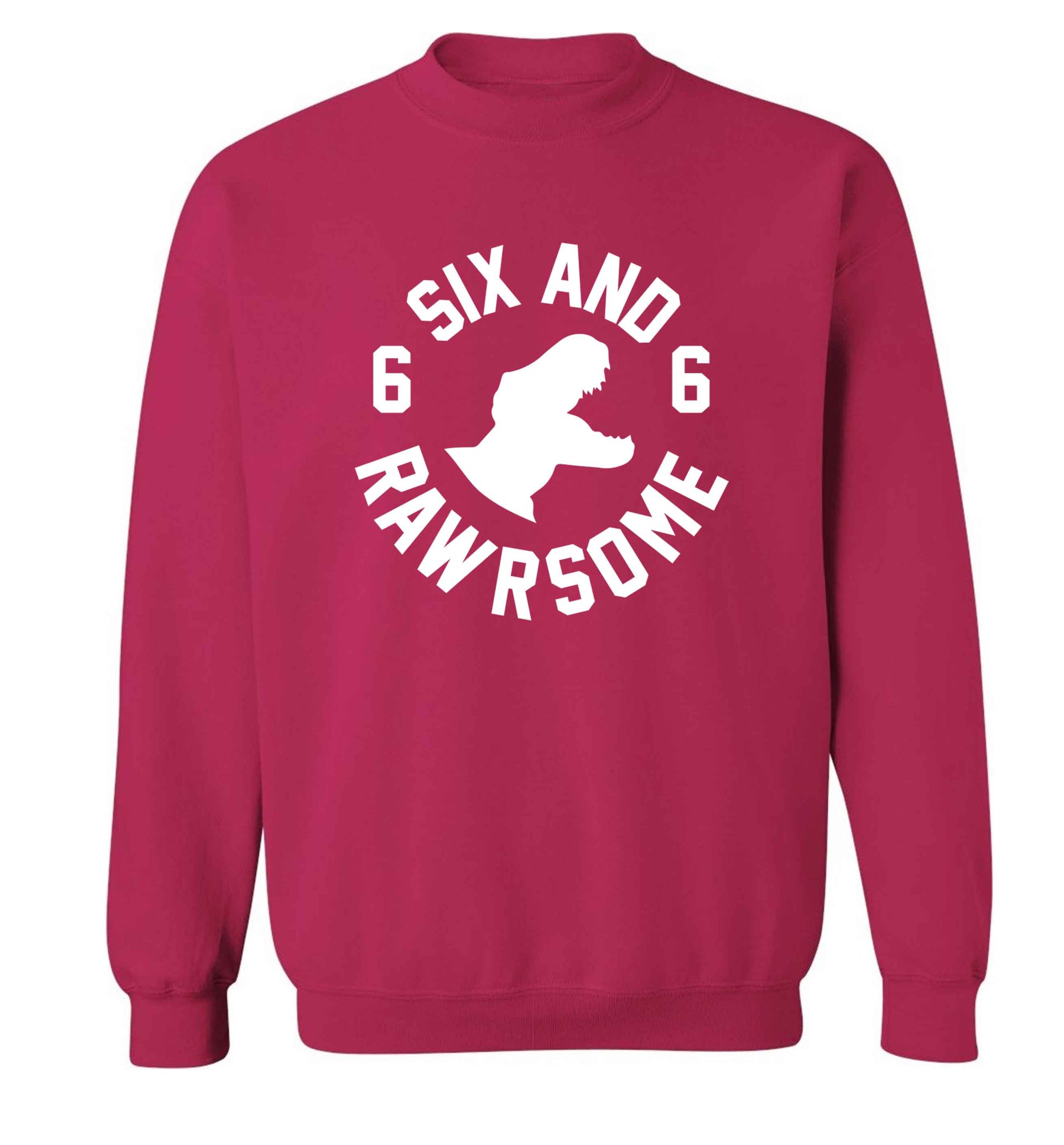 Six and rawrsome adult's unisex pink sweater 2XL