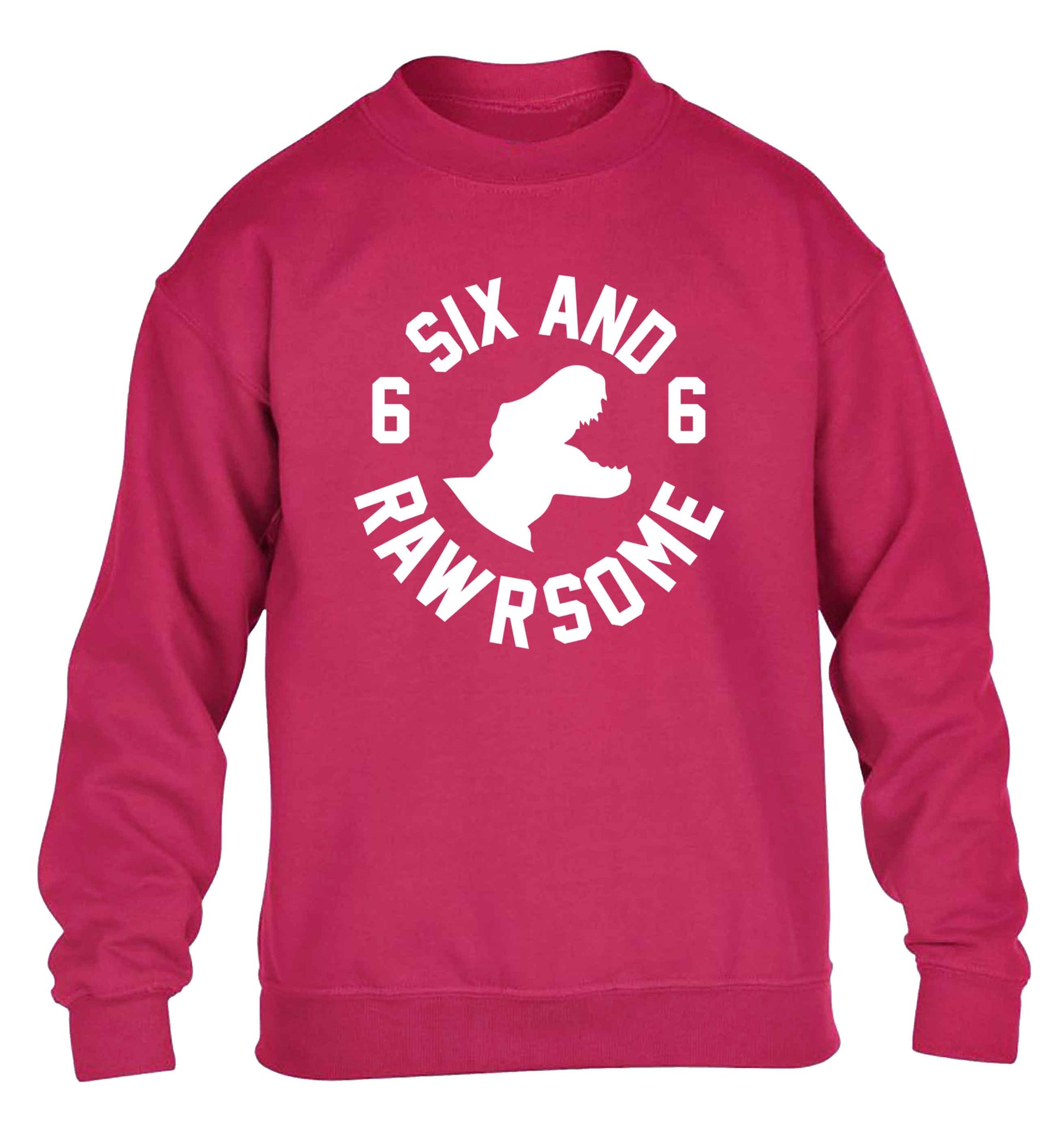 Six and rawrsome children's pink sweater 12-13 Years