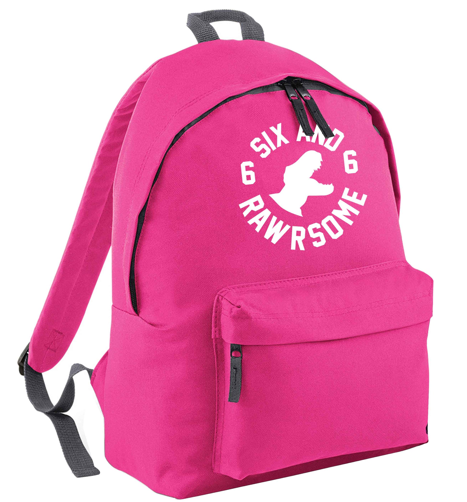 Six and rawrsome pink adults backpack