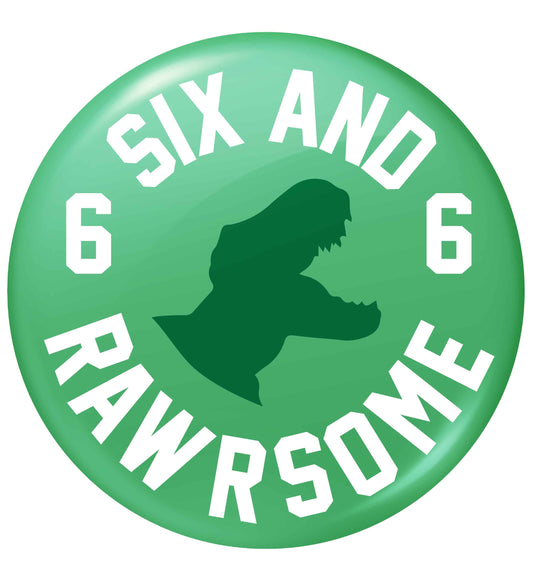 Six and rawrsome small 25mm Pin badge