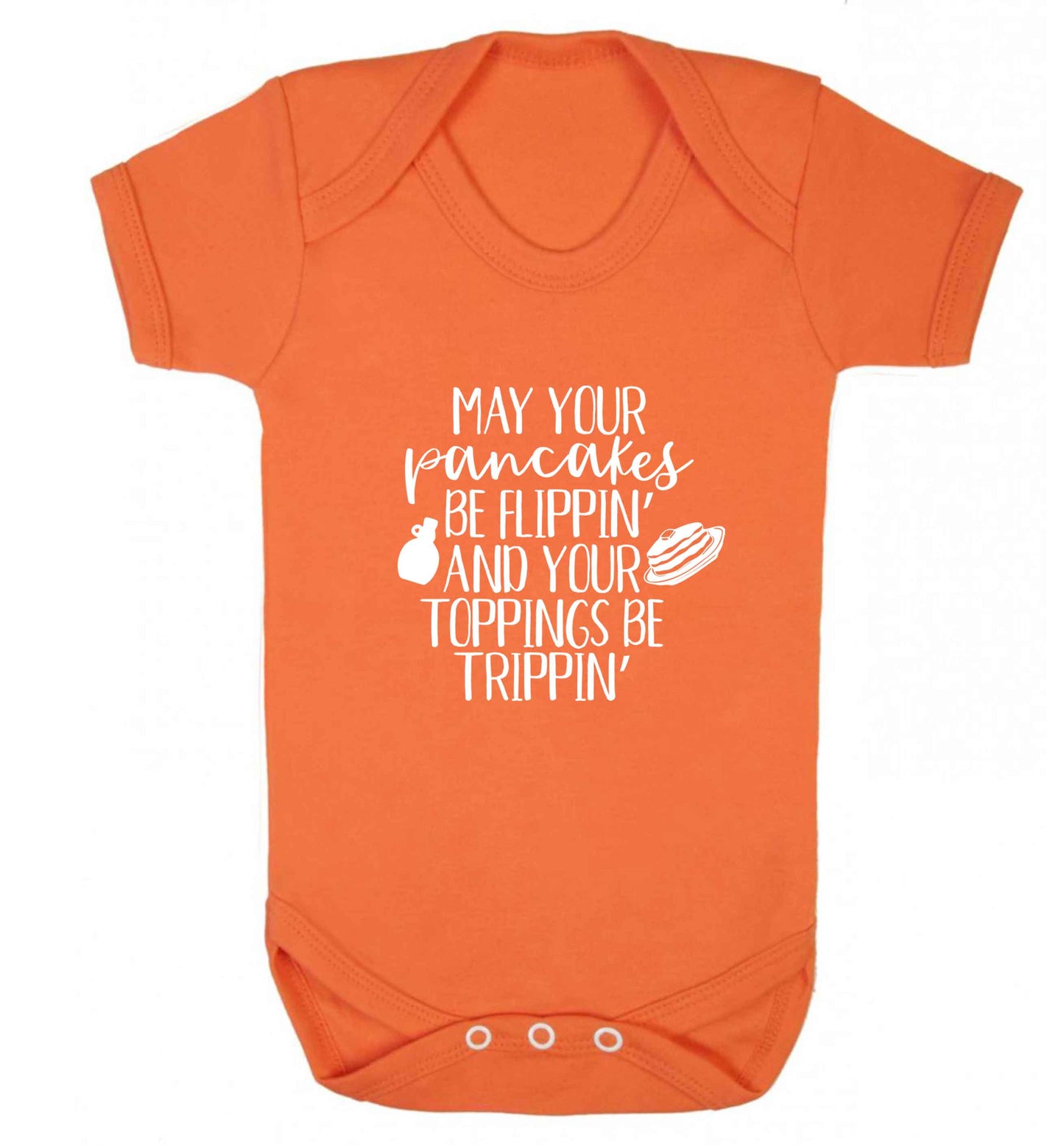 May your pancakes be flippin' and your toppings be trippin' baby vest orange 18-24 months