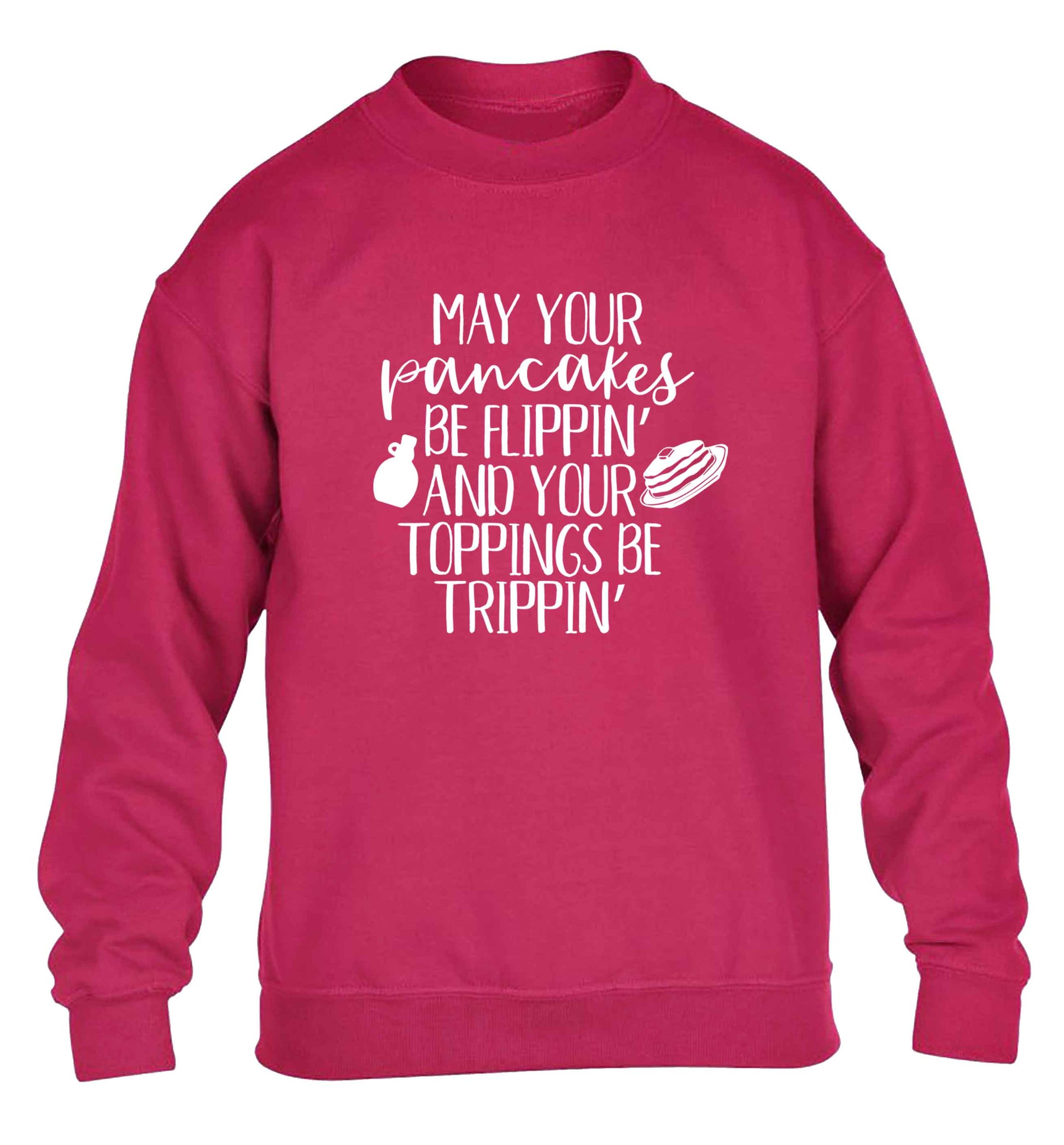 May your pancakes be flippin' and your toppings be trippin' children's pink sweater 12-13 Years