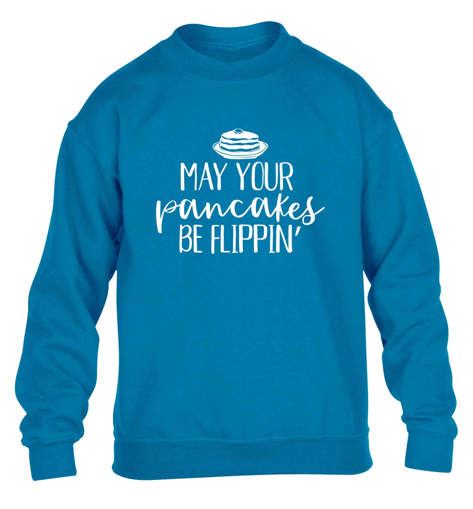 May your pancakes be flippin' children's blue sweater 12-13 Years