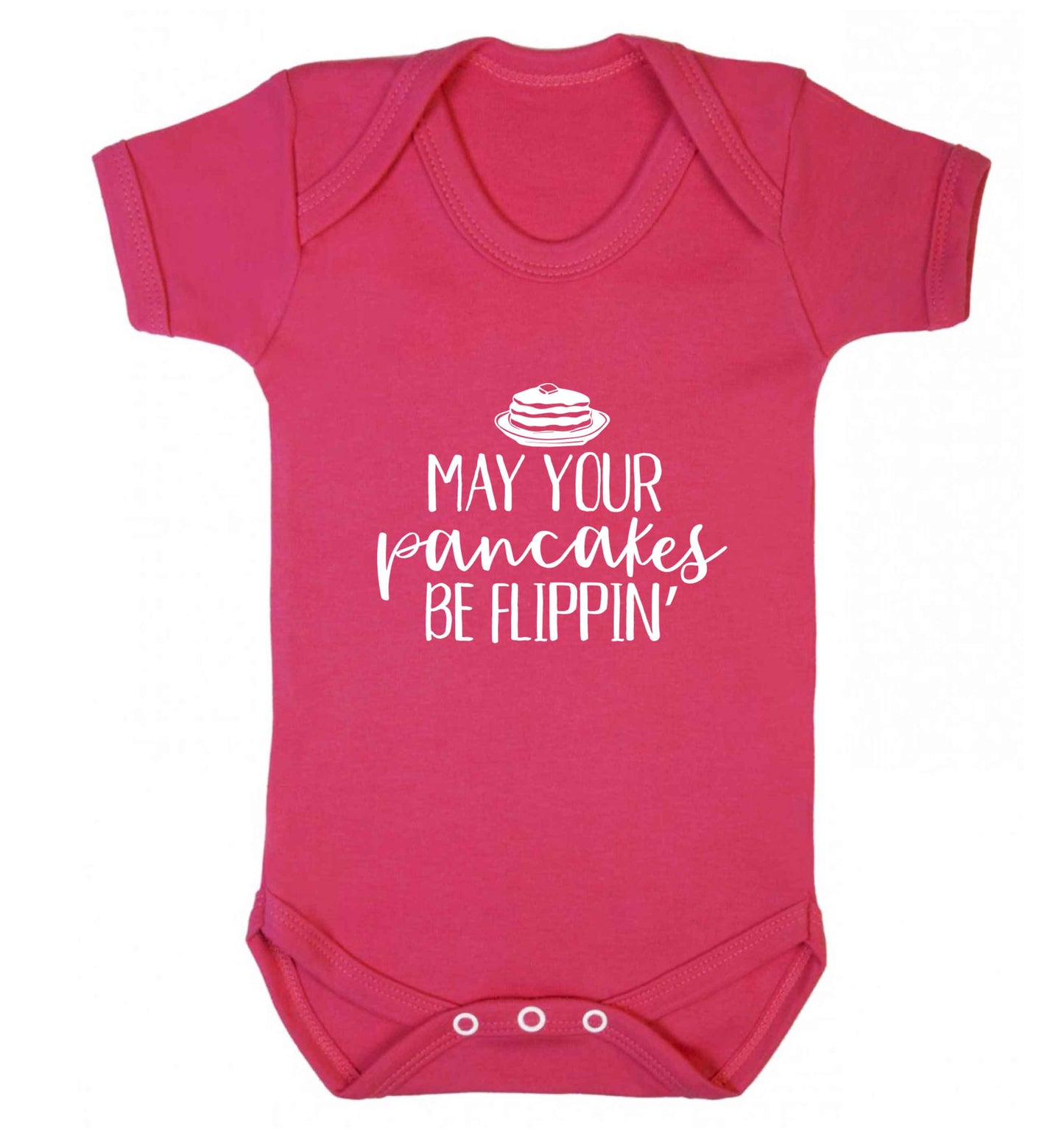 May your pancakes be flippin' baby vest dark pink 18-24 months